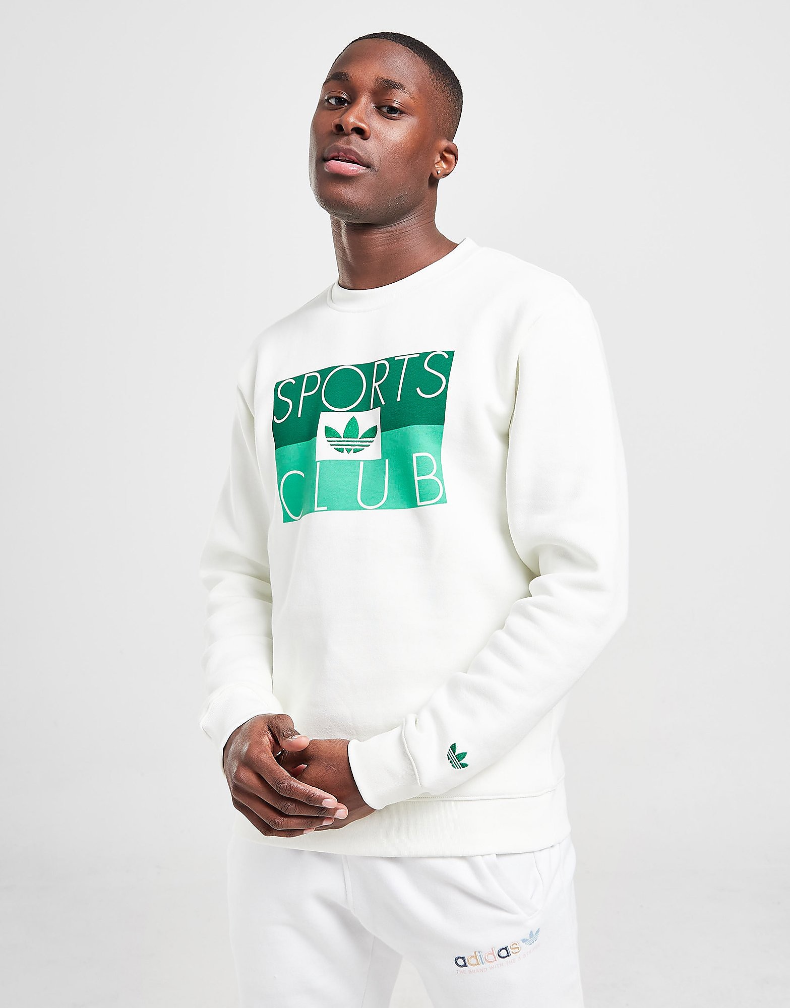 

adidas Originals Sports Club Crew Sweatshirt - Off White - Mens, Off White