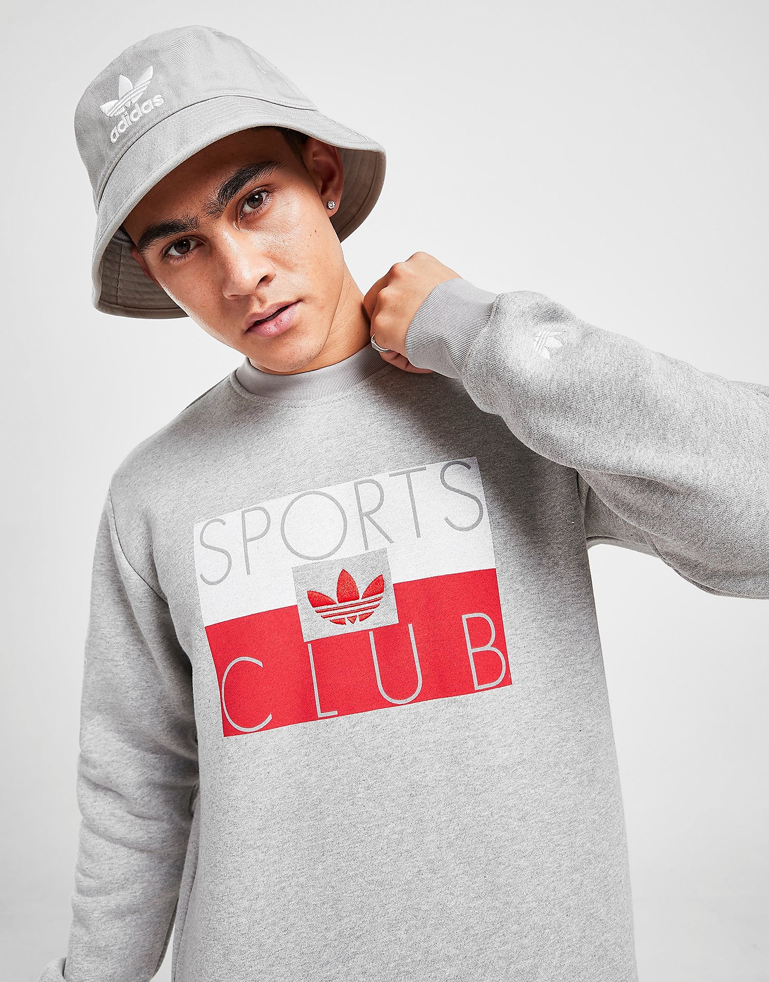 

adidas Originals Sports Club Crew Sweatshirt - Grey - Mens, Grey