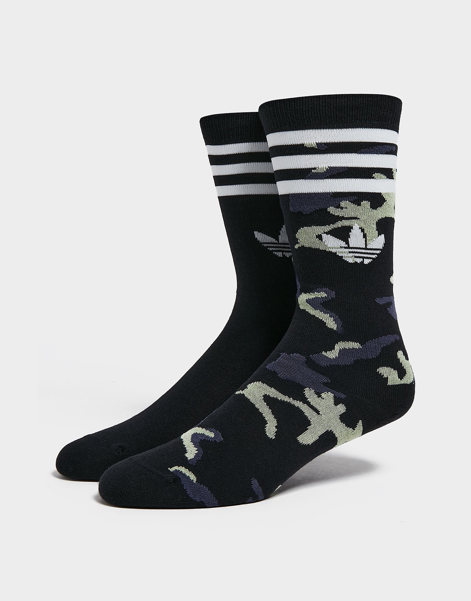 

adidas Originals 2-Pack Camo Crew Socks - Black - Mens, Black