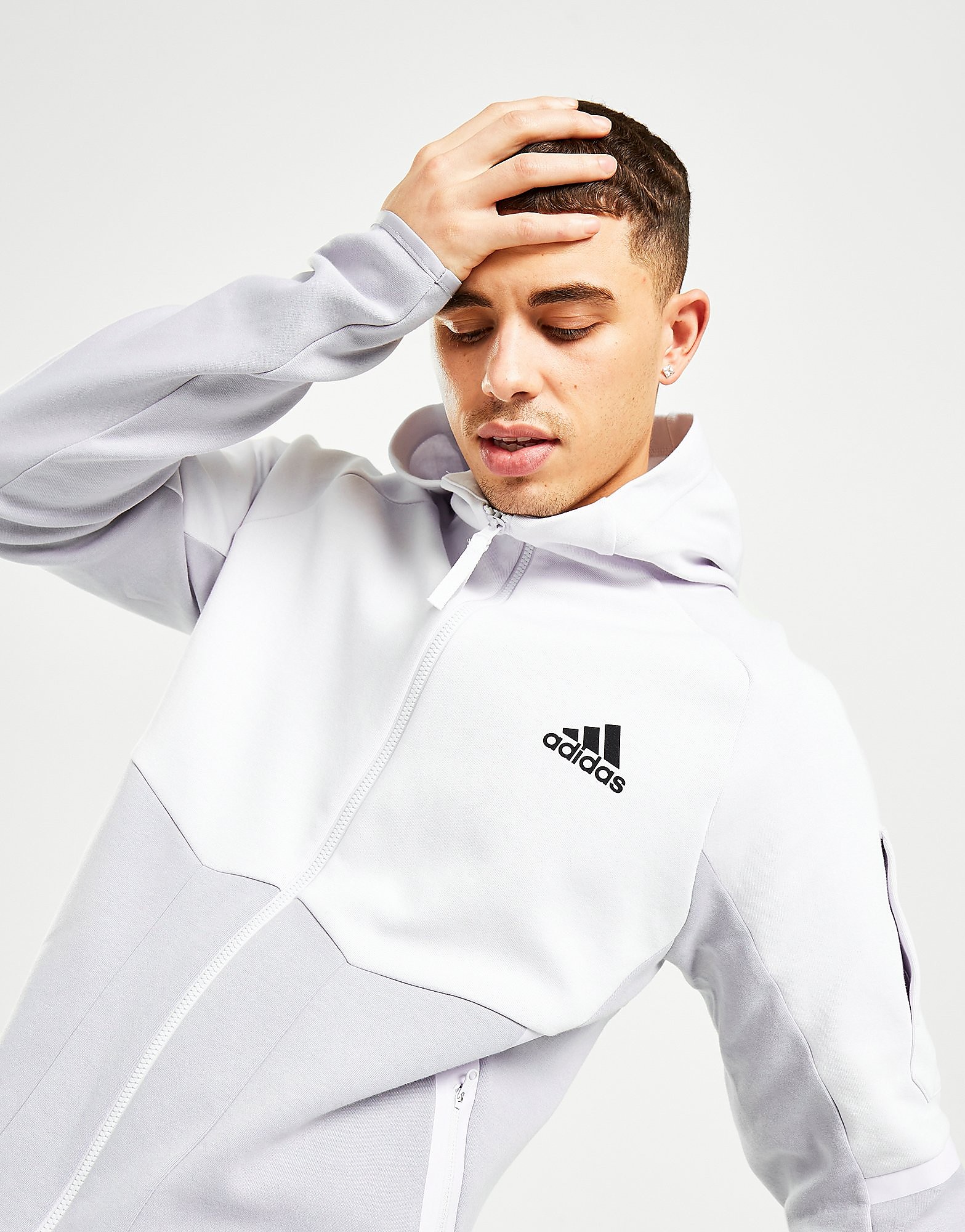 

adidas Designed 4 Gameday Full Zip Hoodie - Dash Grey - Mens, Dash Grey