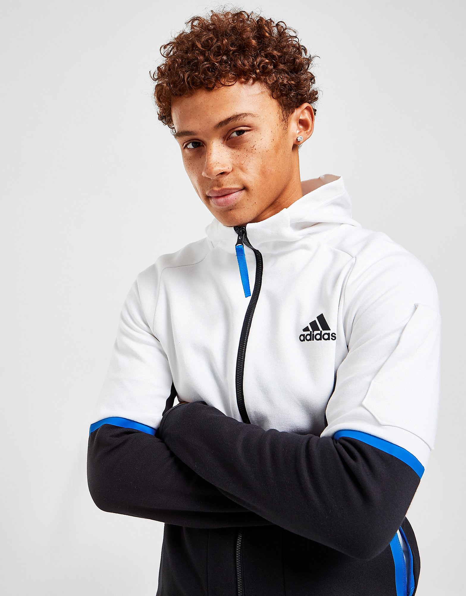 

adidas Designed 4 Gameday Full Zip Hoodie - White - Mens, White