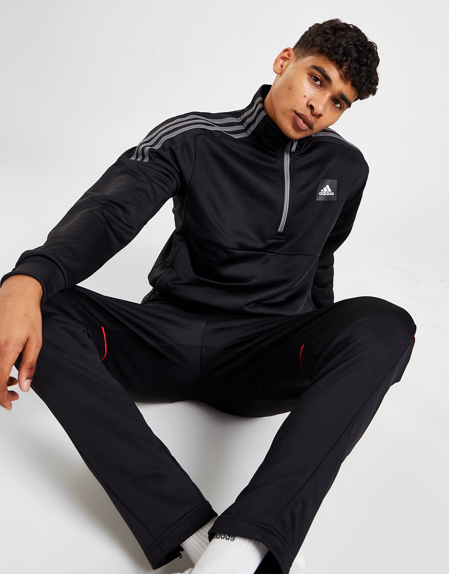 

adidas Match 1/2 Zip Top - Only at JD - Black - Mens, Black