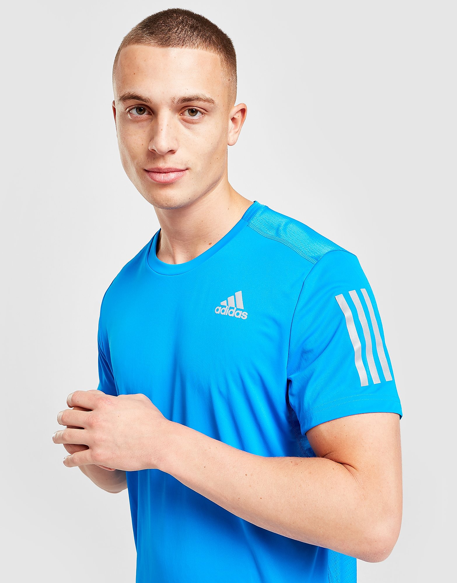 adidas Own The Run T-Shirt - Blue Rush / Reflective Silver, Blue Rush / Reflective Silver