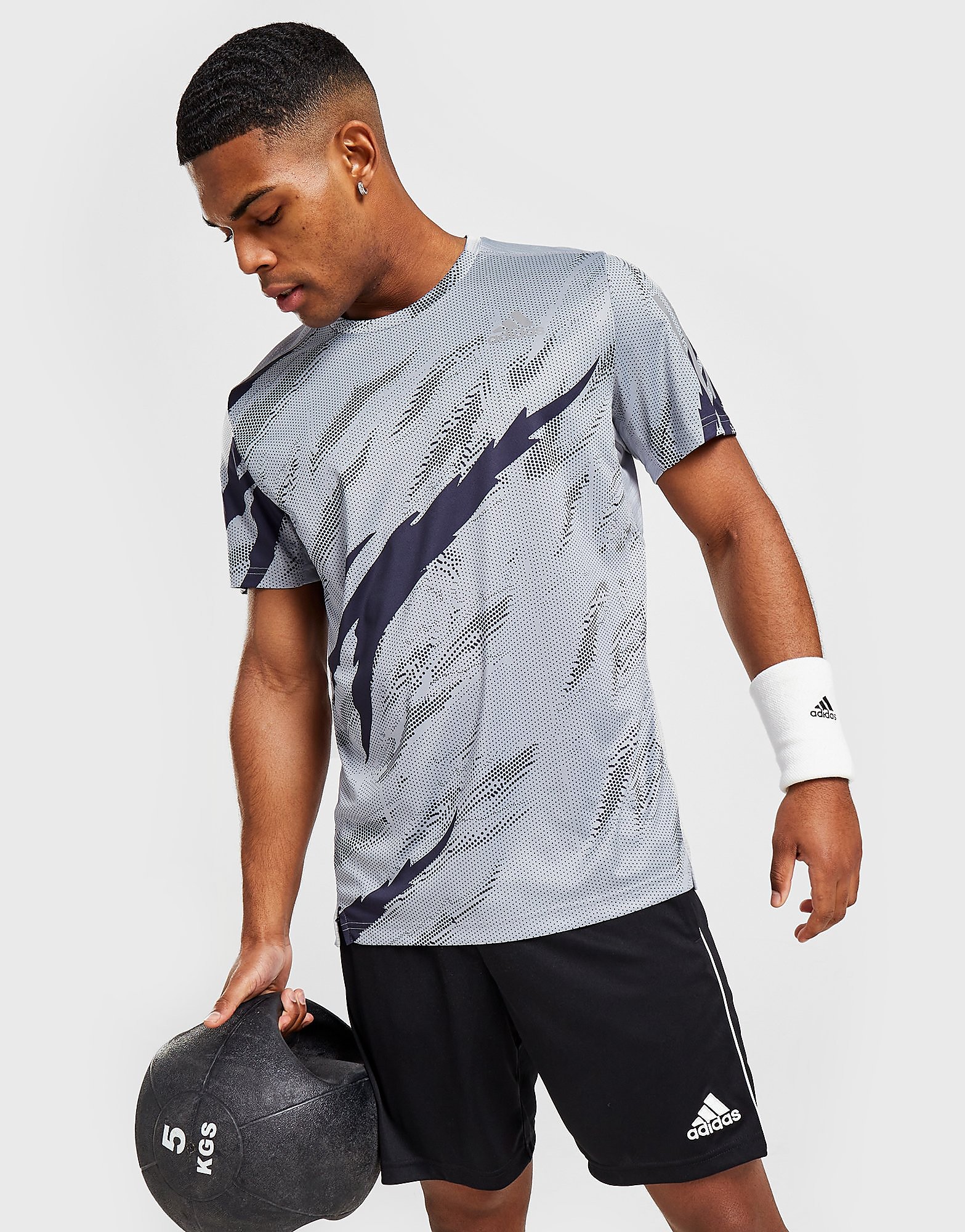 

adidas Own The Run T-Shirt - Halo Silver / Shadow Navy, Halo Silver / Shadow Navy