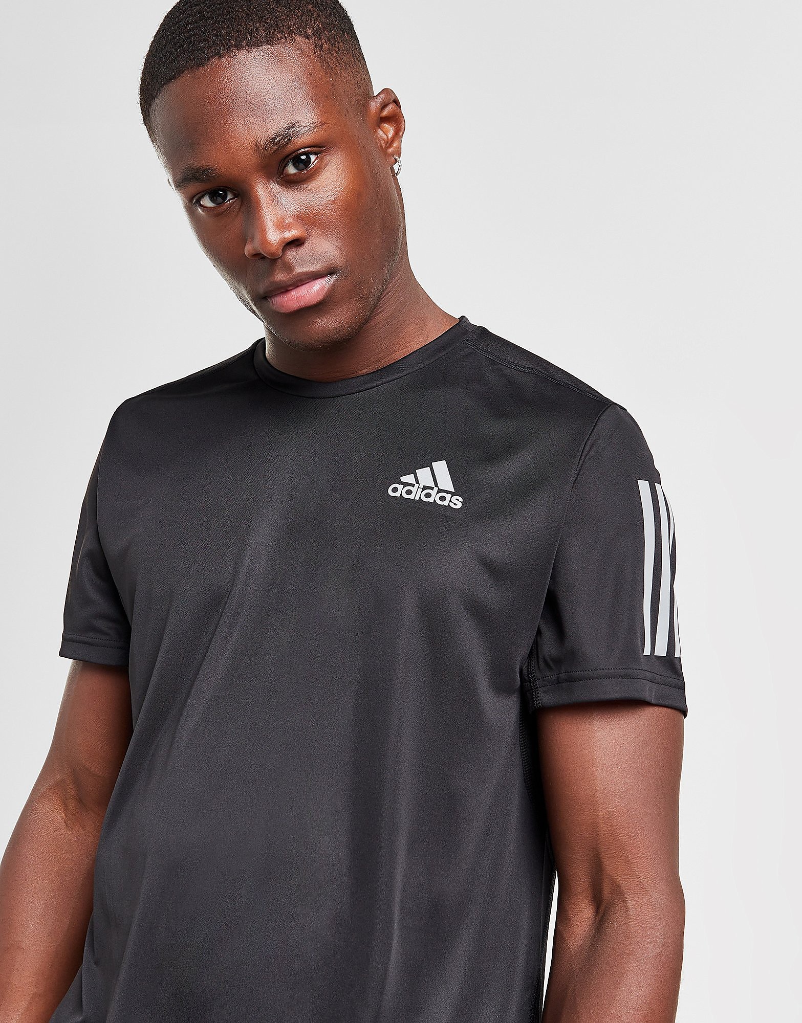 

adidas Own The Run T-Shirt - Black / Reflective Silver, Black / Reflective Silver