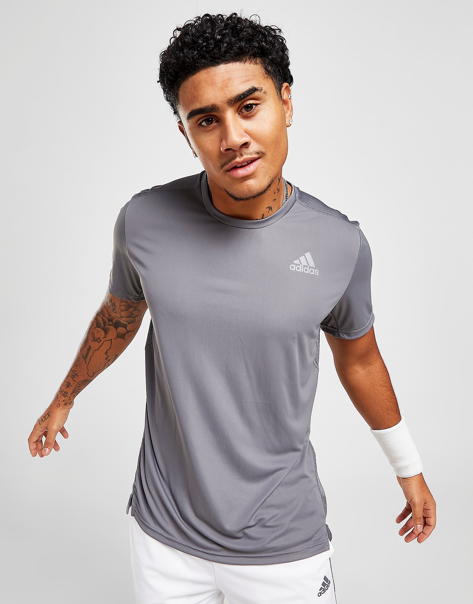 

adidas Own The Run T-Shirt - Grey Four / Reflective Silver, Grey Four / Reflective Silver