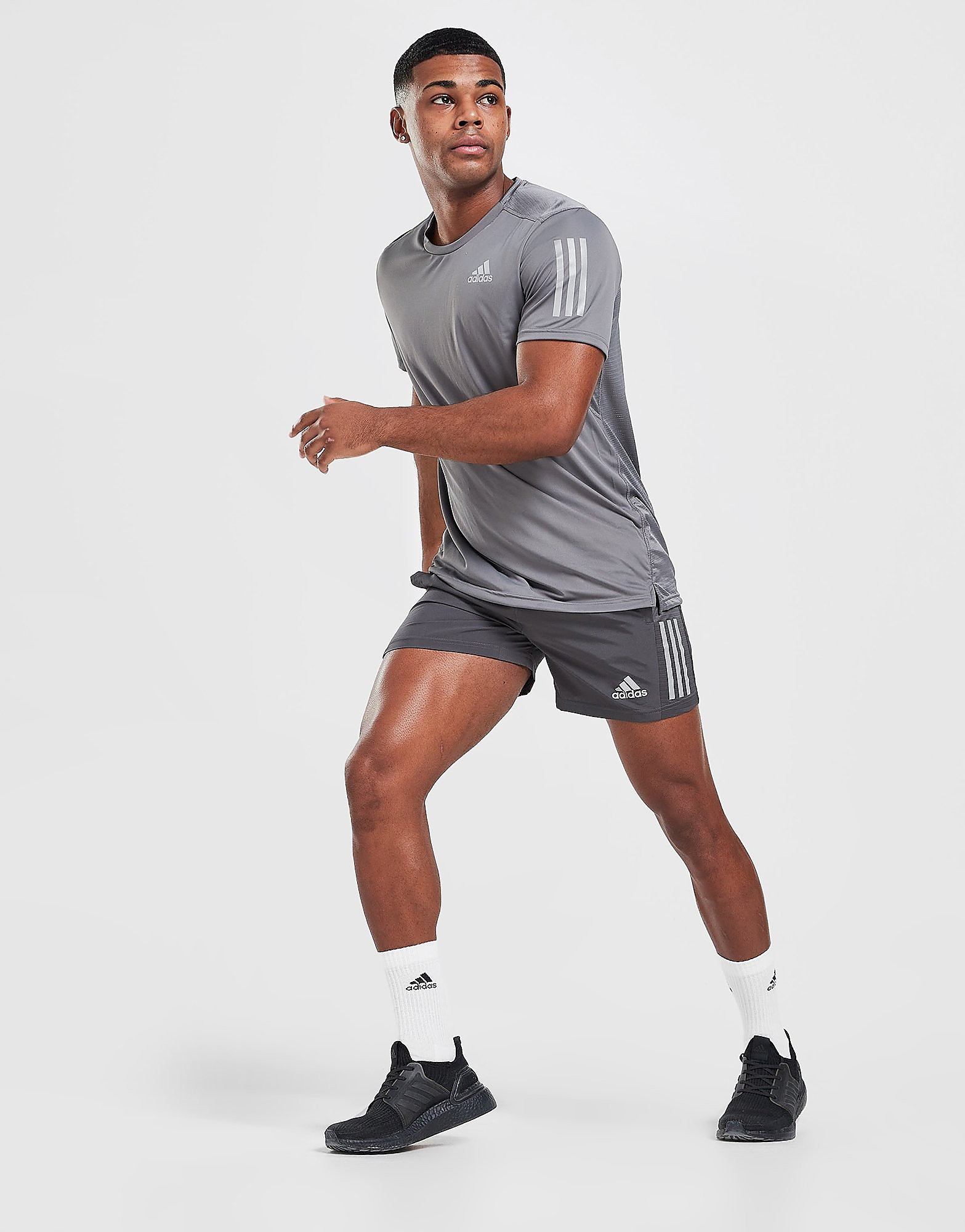 

adidas Own the Run Shorts - Grey Six / Reflective Silver - Mens, Grey Six / Reflective Silver