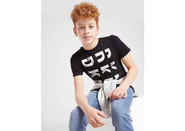 DKNY Repeat Side Logo Fill T-Shirt Junior - Black - Kids, Black