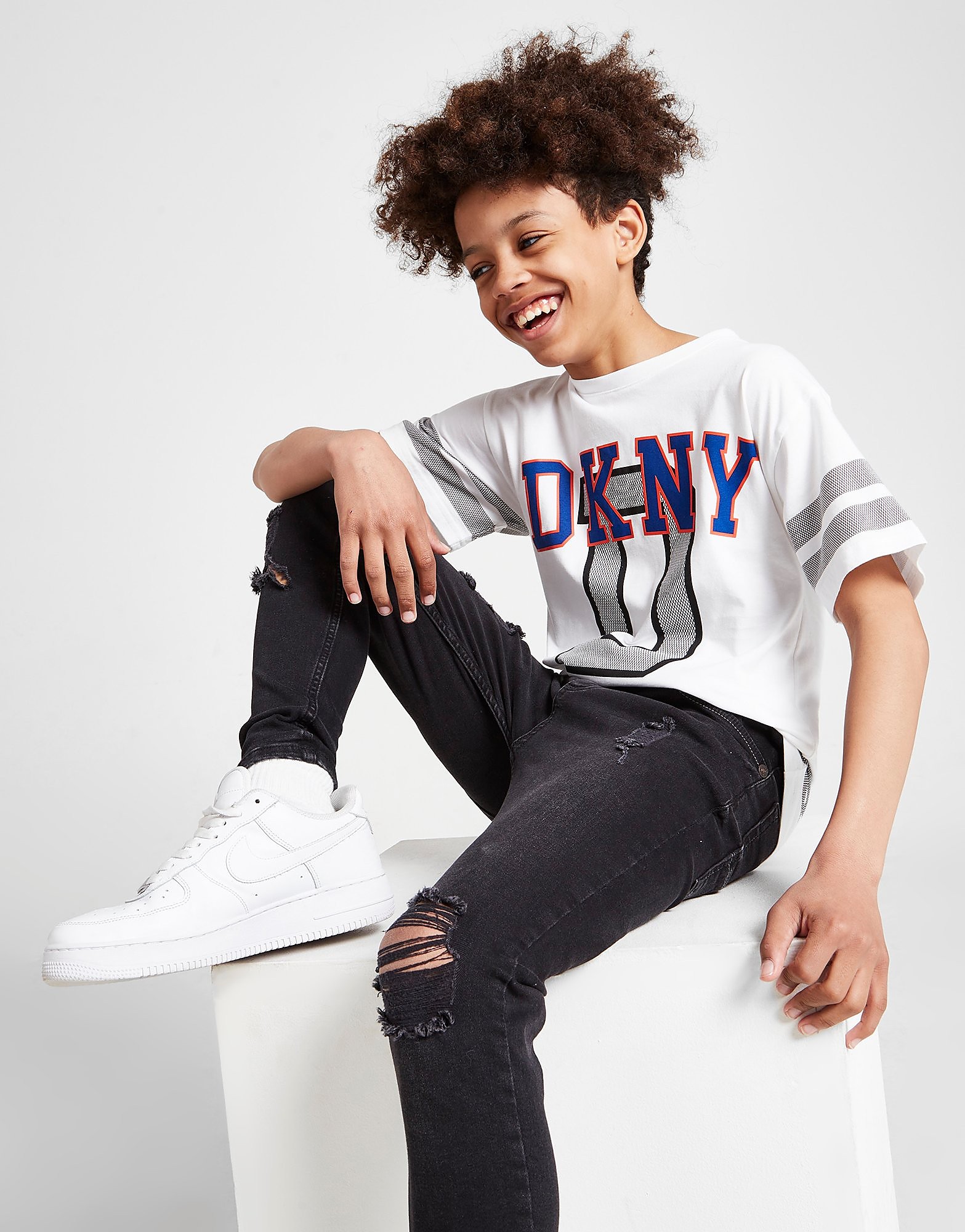 

DKNY Basketball T-Shirt Junior - White - Kids, White