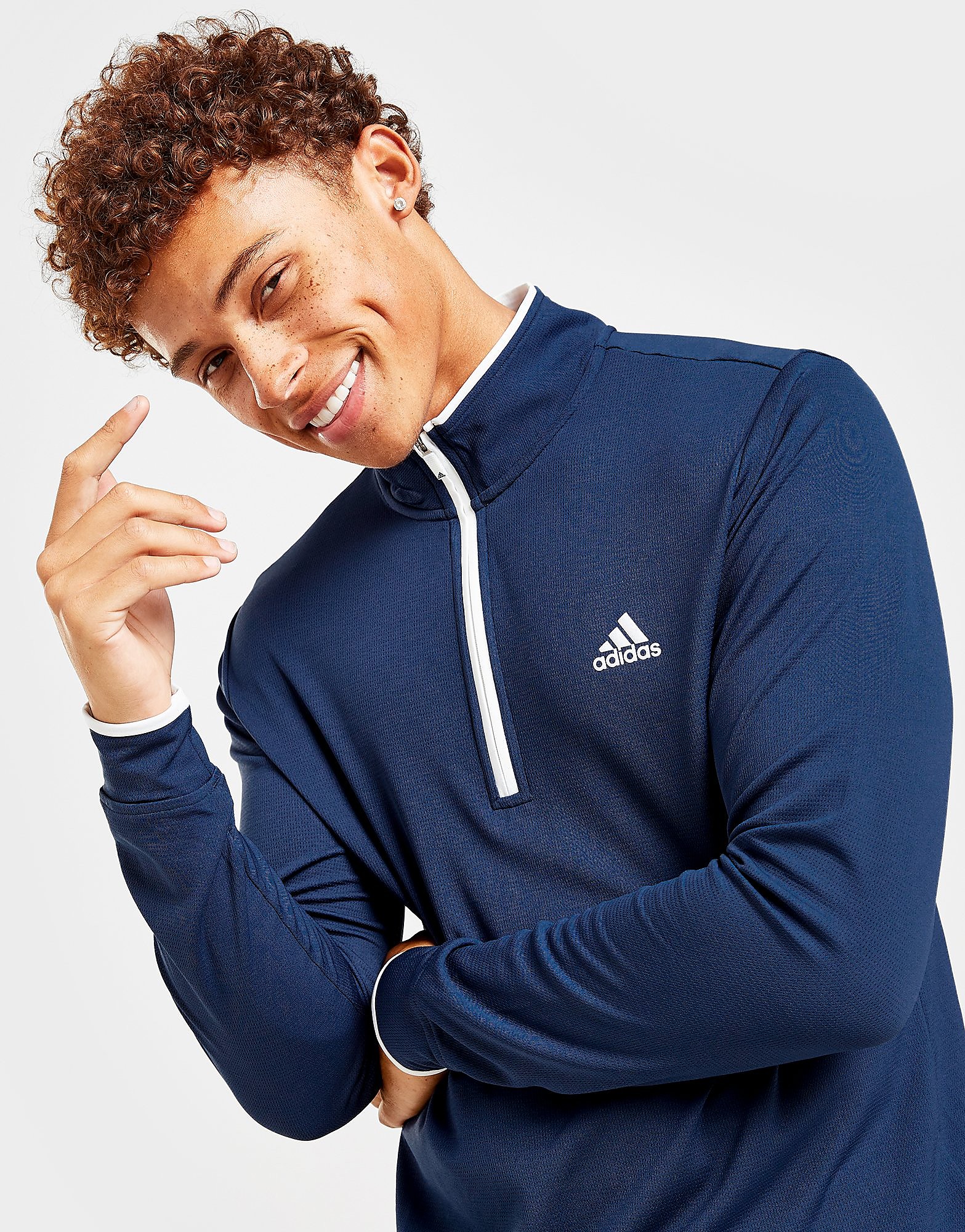 

adidas Golf Prime 1/4 Zip Top - Blue - Mens, Blue