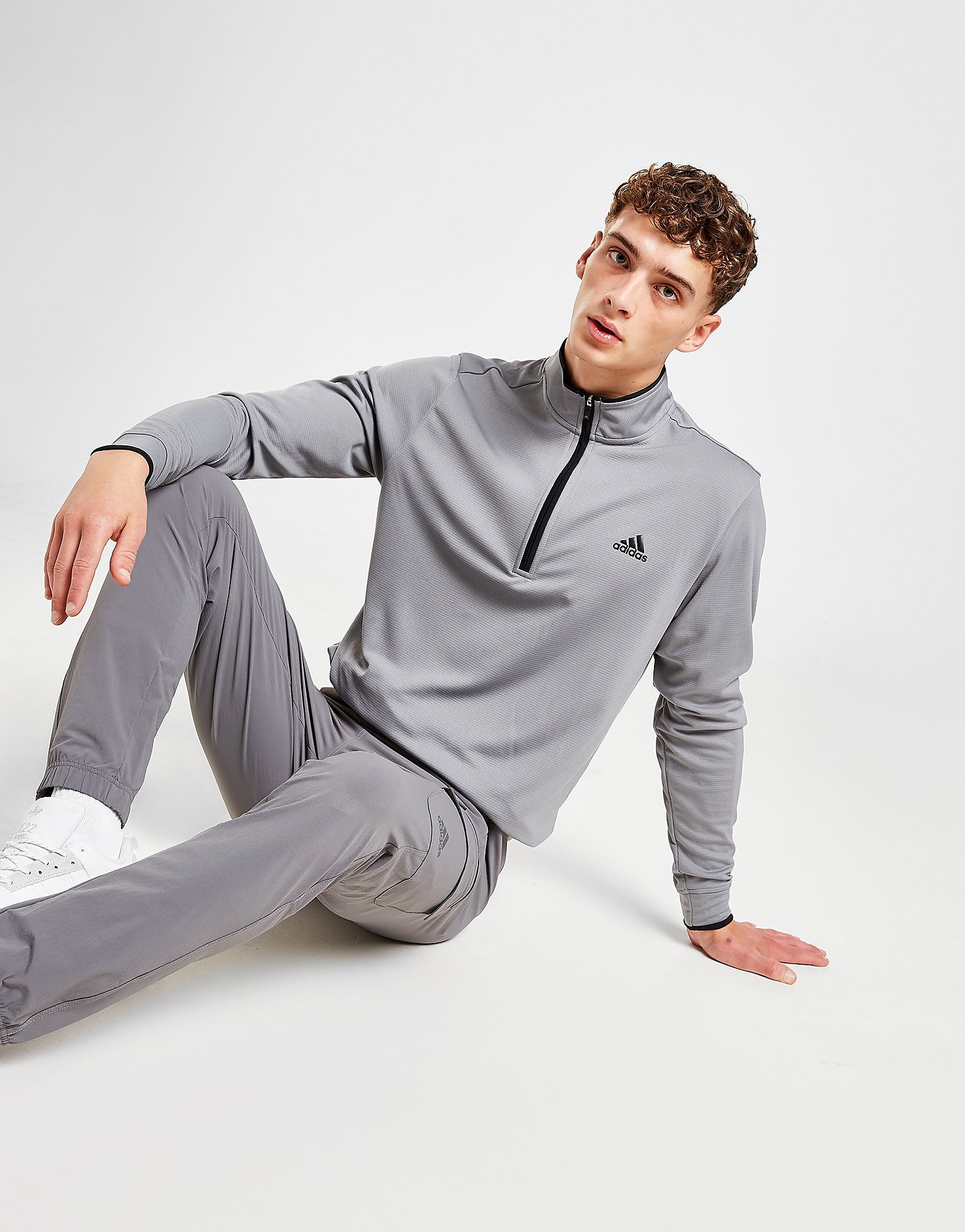 adidas Golf Prime 1/4 Zip Top - Grey - Mens, Grey
