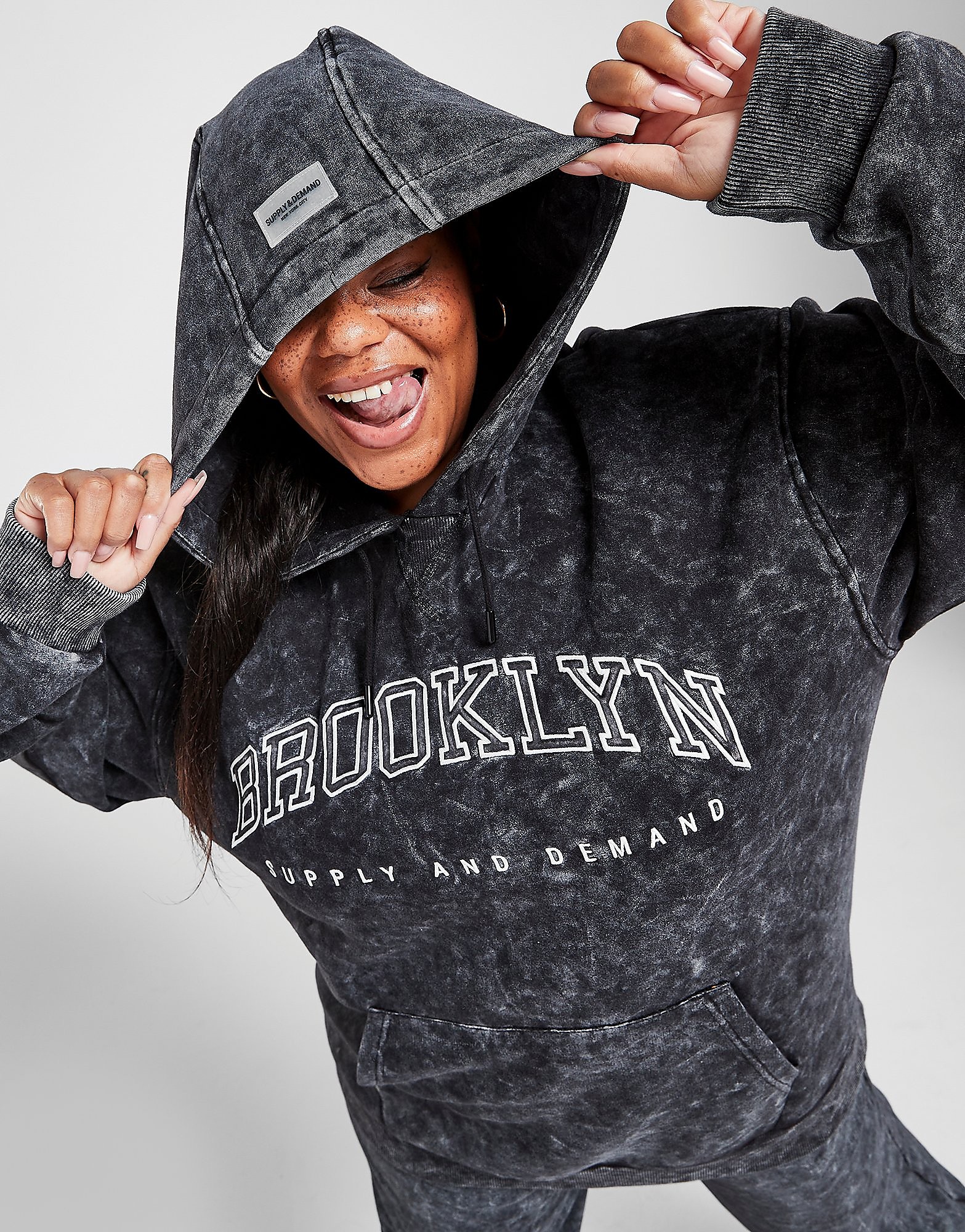 

Supply & Demand Plus Size Varsity Overhead Hoodie - Only at JD - Black - Womens, Black