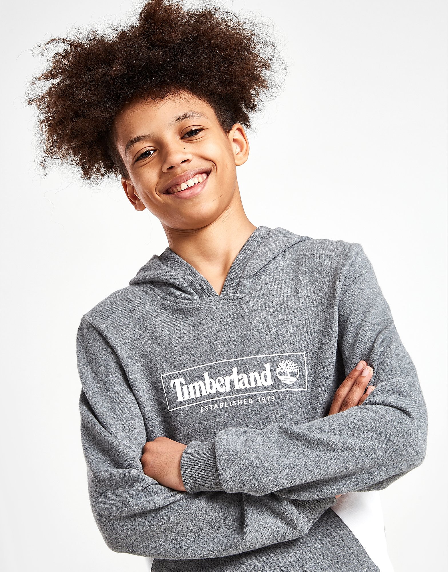

Timberland Colour Block Logo Hoodie Junior - Grey - Kids, Grey