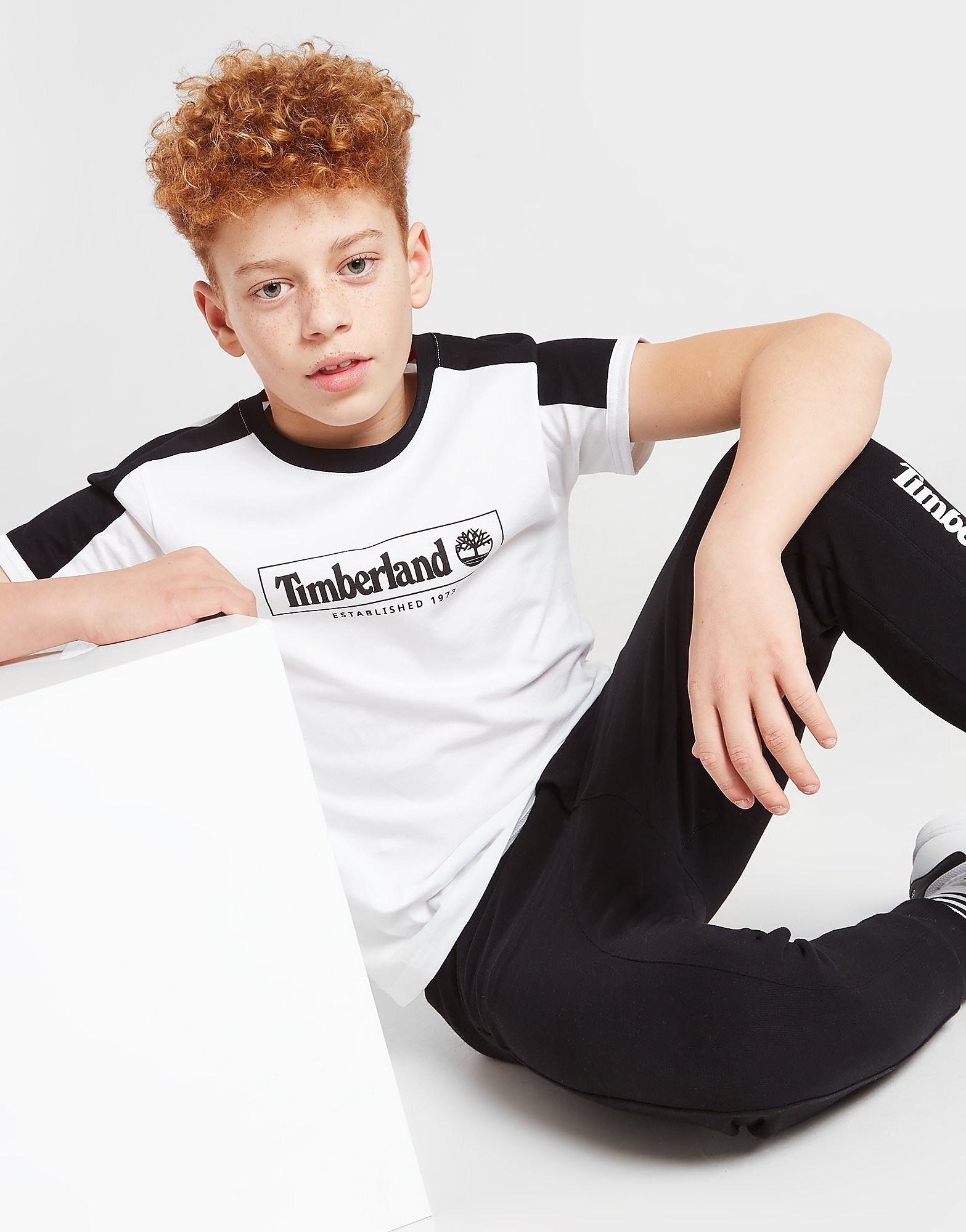

Timberland Colour Block Logo T-Shirt Junior - White - Kids, White