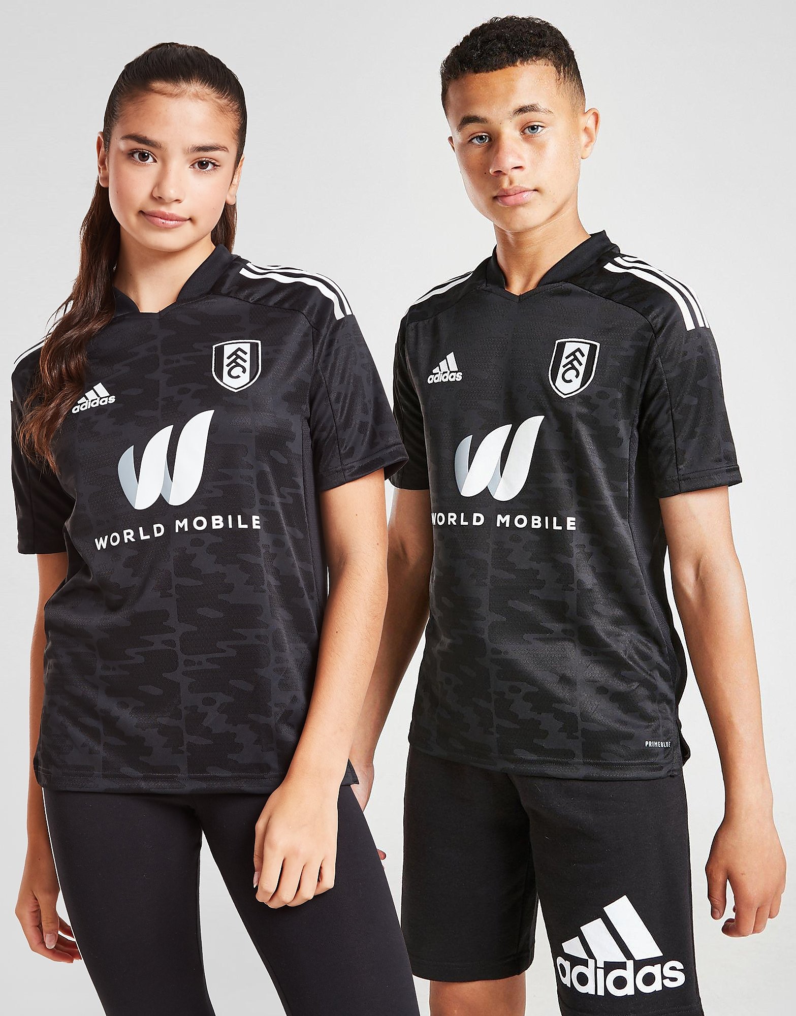 

adidas Fulham FC 2021/22 Away Shirt Junior - Black / White - Kids, Black / White