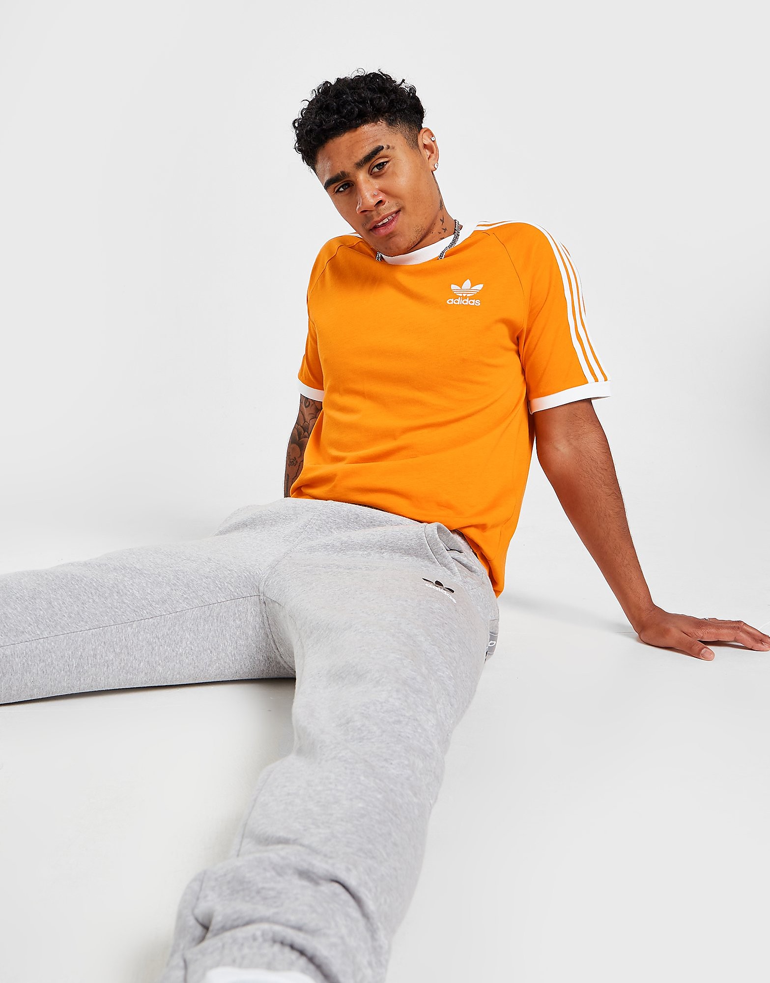 

adidas Originals 3-Stripes California T-Shirt - Bright Orange/TEE - Mens, Bright Orange/TEE