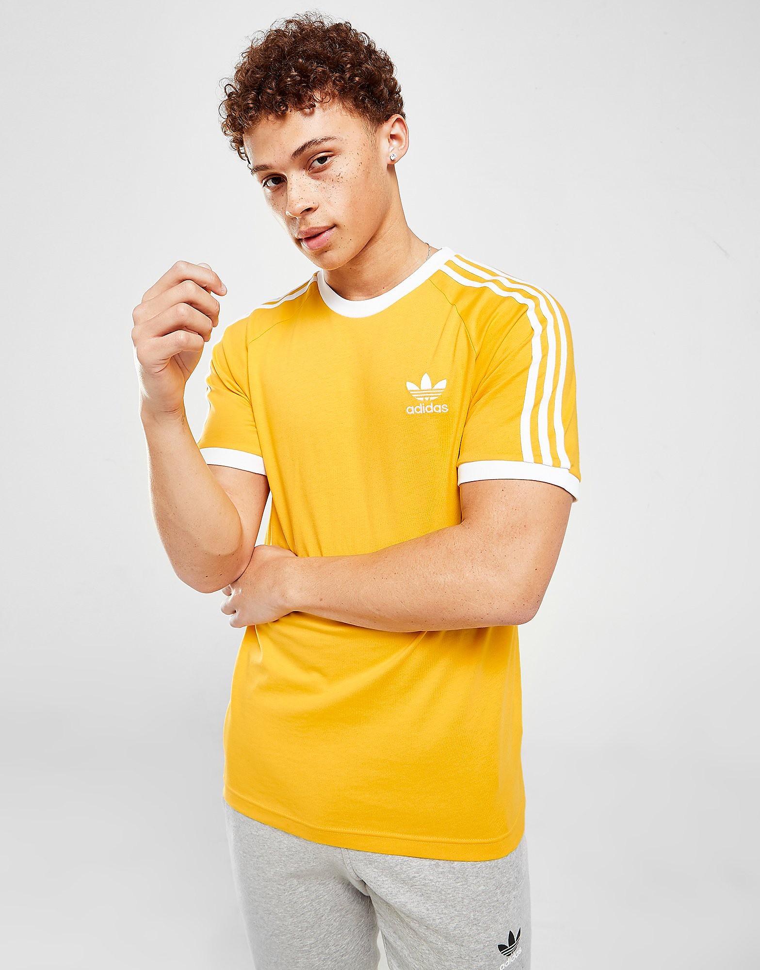 

adidas Originals 3-Stripes California T-Shirt - Yellow - Mens, Yellow