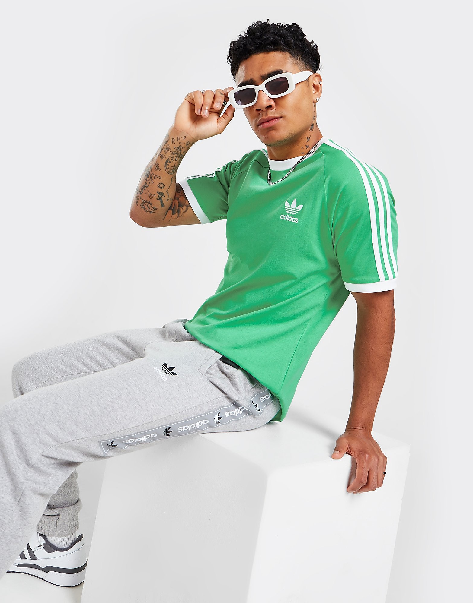 

adidas Originals 3-Stripes California T-Shirt - Hi-Res Green - Mens, Hi-Res Green