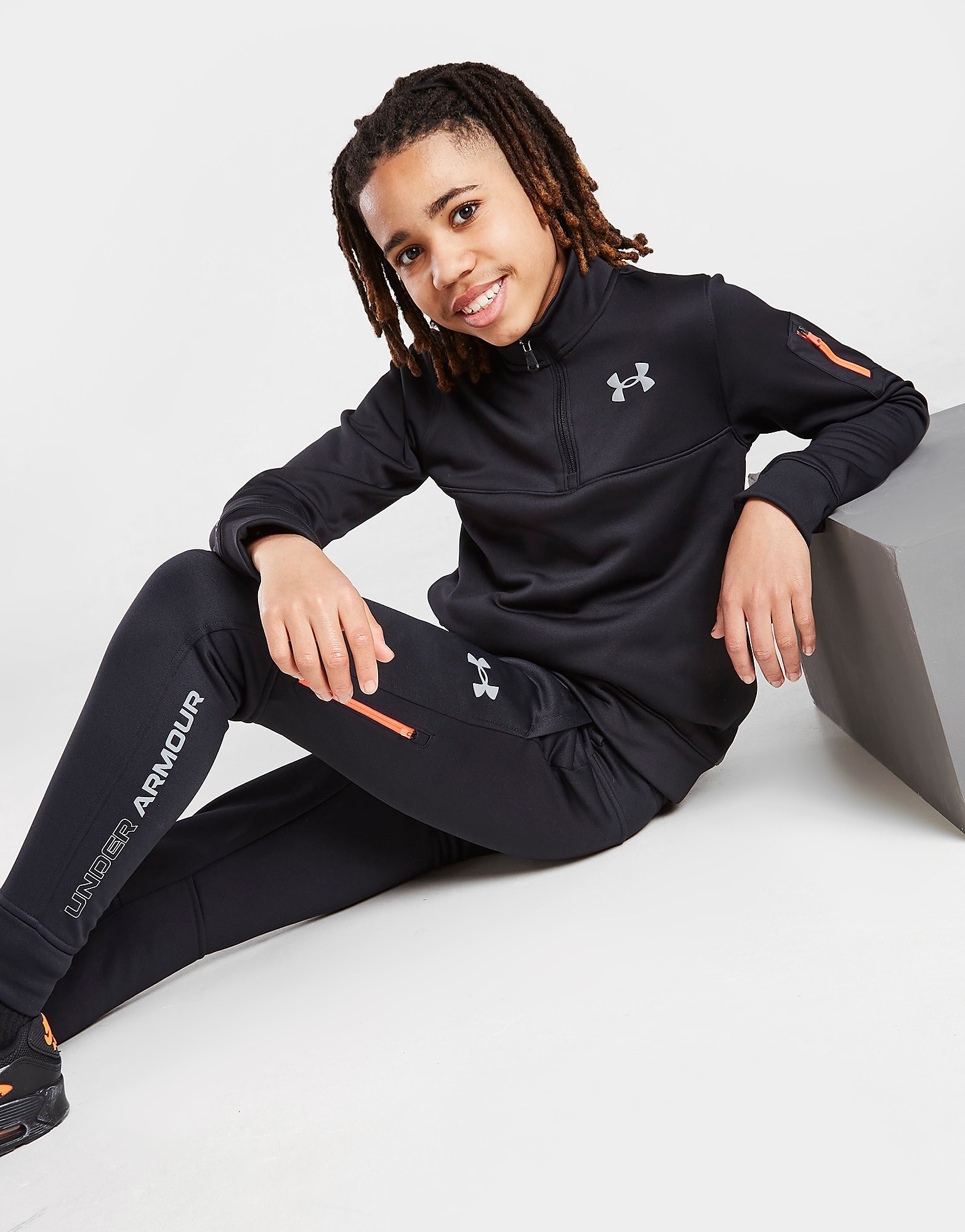 

Under Armour UA Armour Fleece 1/4 Zip Track Top Junior - Only at JD - Black - Kids, Black