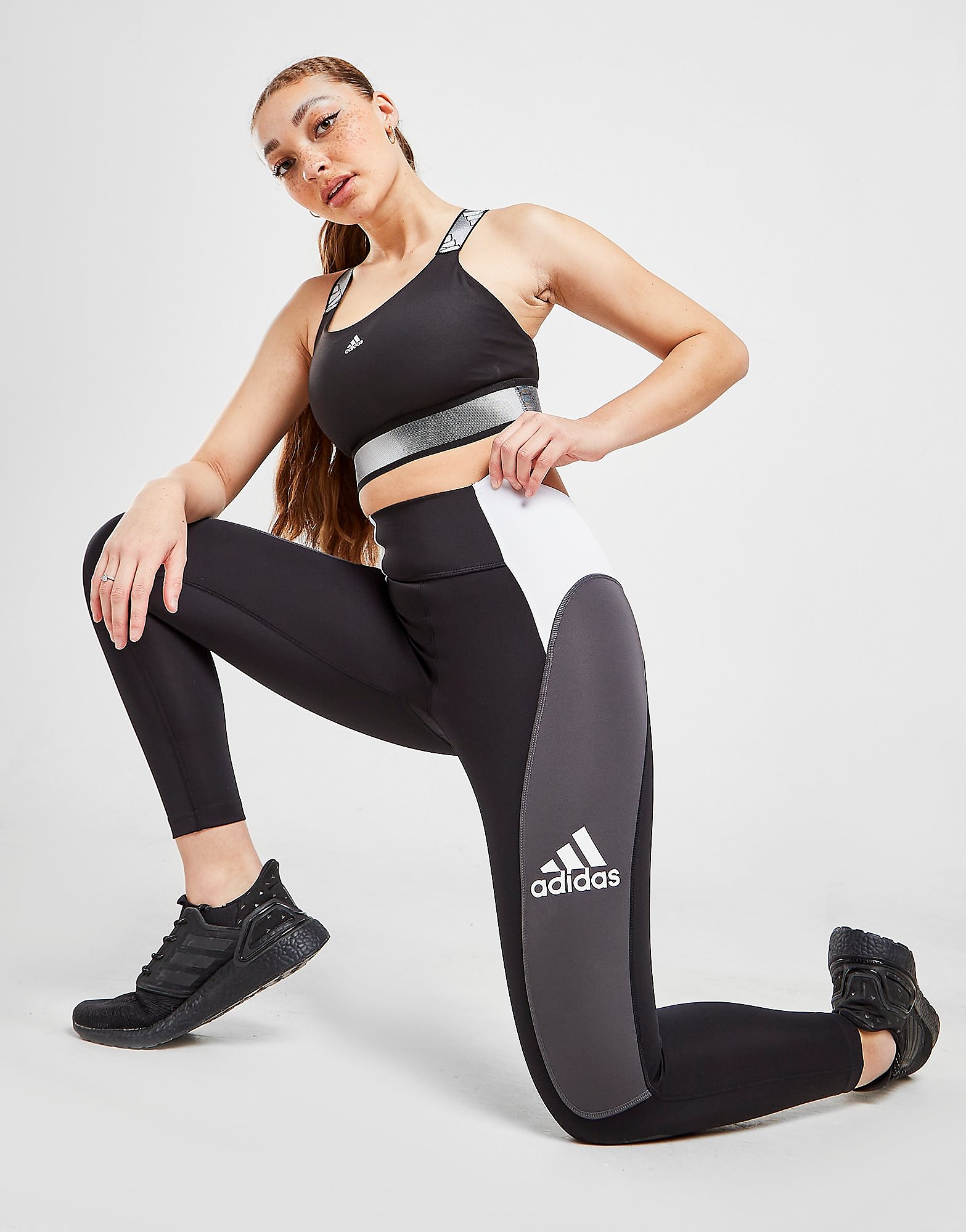

adidas Colour Block Tights - Black - Womens, Black
