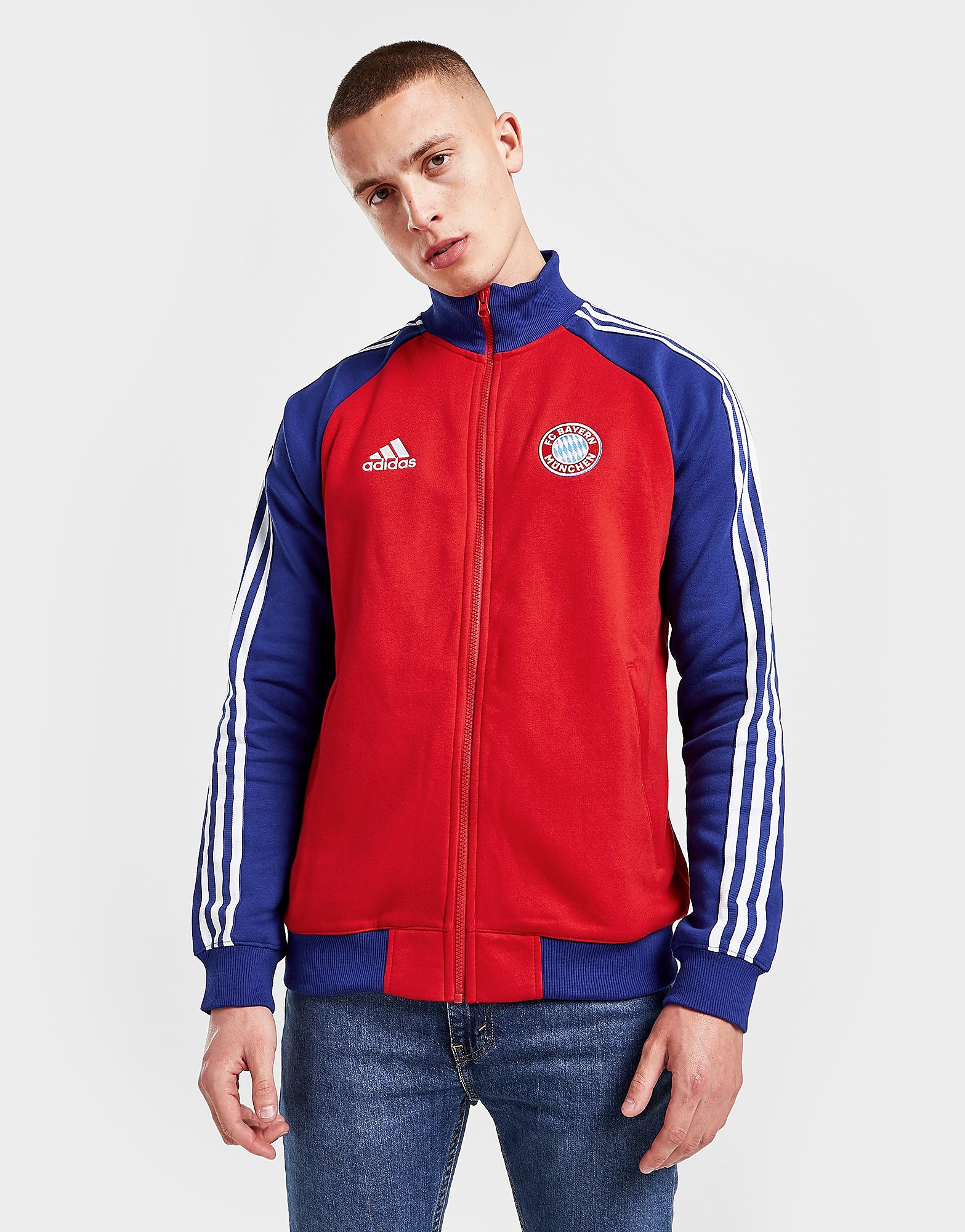 

adidas FC Bayern Munich Tiro 21 Athem Jacket - Fcb True Red / Mystery Ink - Mens, Fcb True Red / Mystery Ink