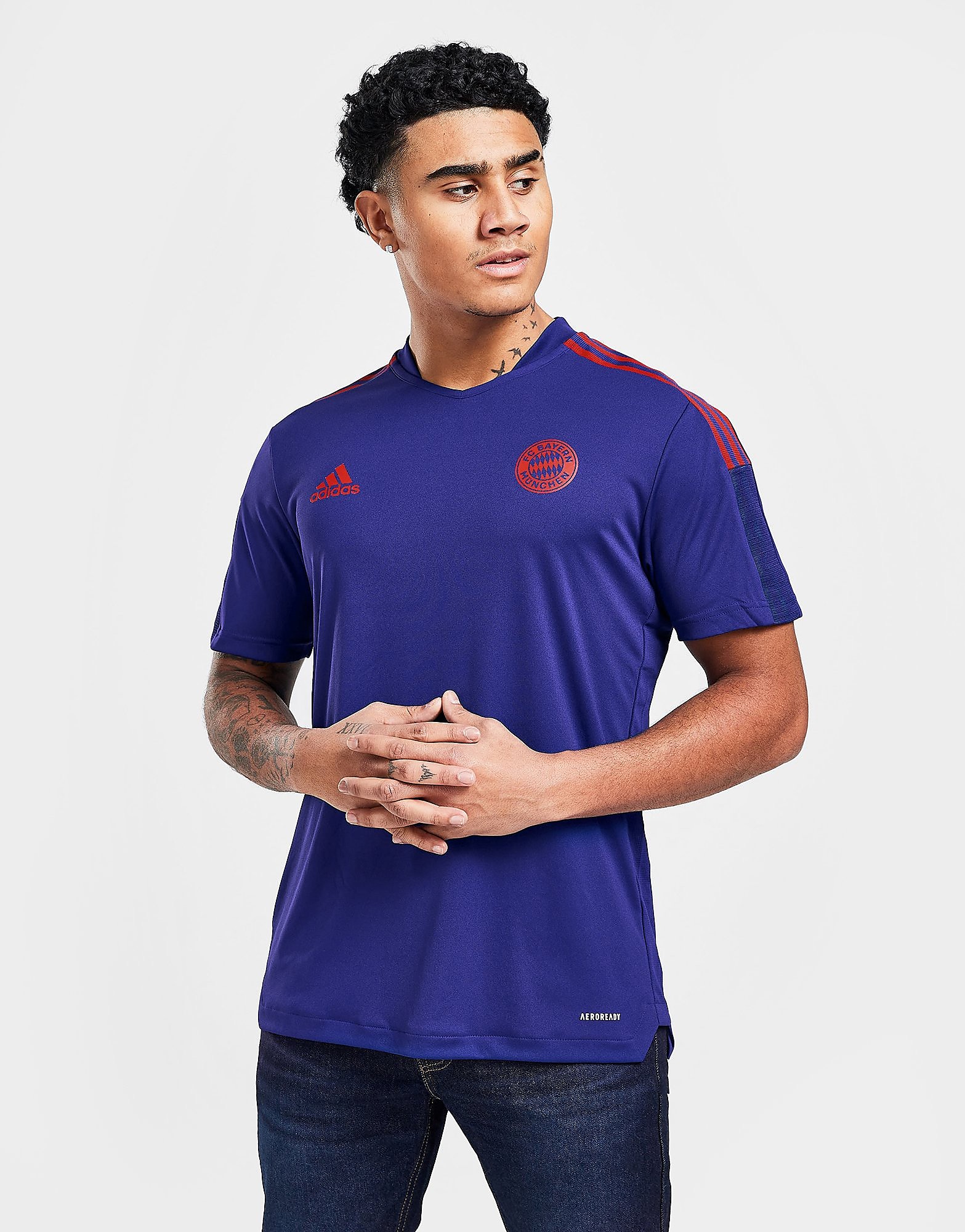 

adidas FC Bayern Munich Training Shirt - Mystery Ink / Fcb True Red - Mens, Mystery Ink / Fcb True Red