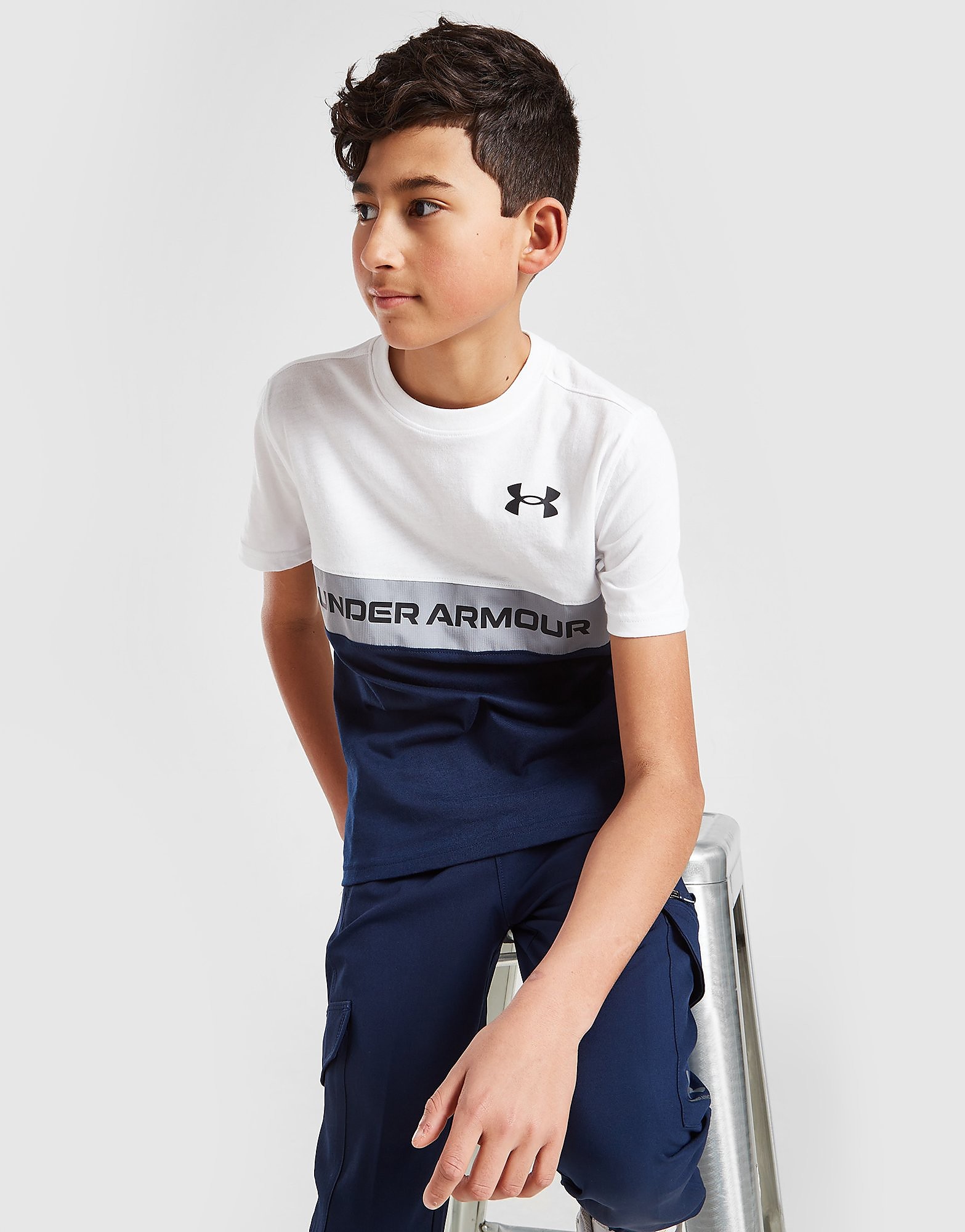 

Under Armour Colour Block T-Shirt Junior - Only at JD - White - Kids, White