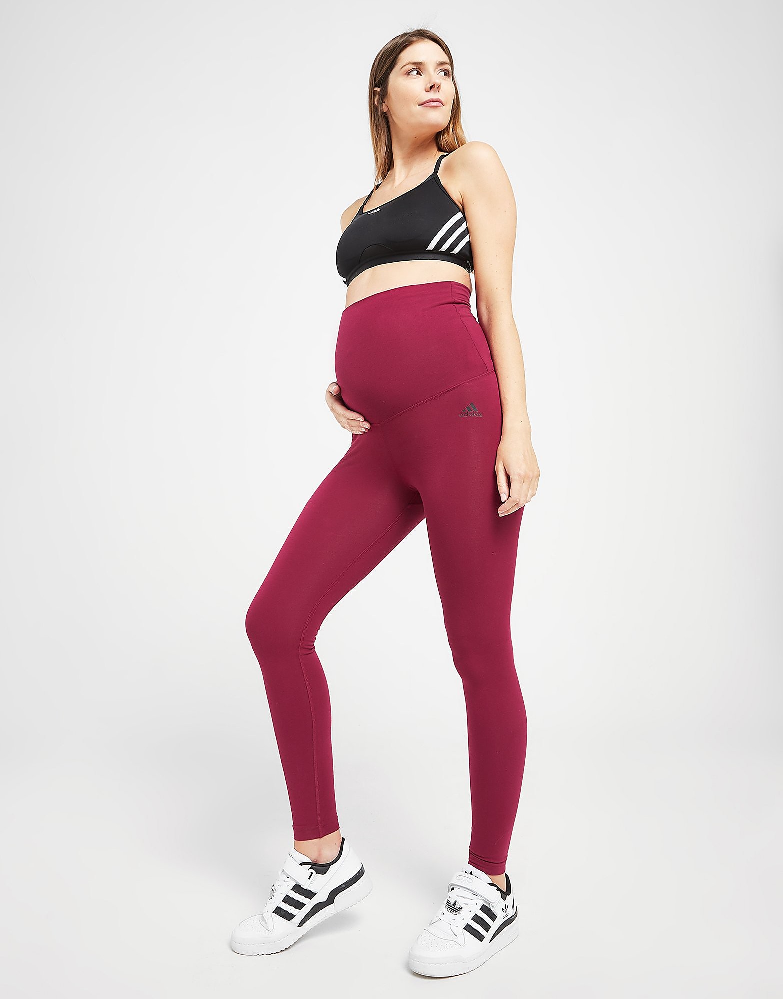 

adidas Maternity Badge of Sport Leggings - Legacy Burgundy / Black - Womens, Legacy Burgundy / Black