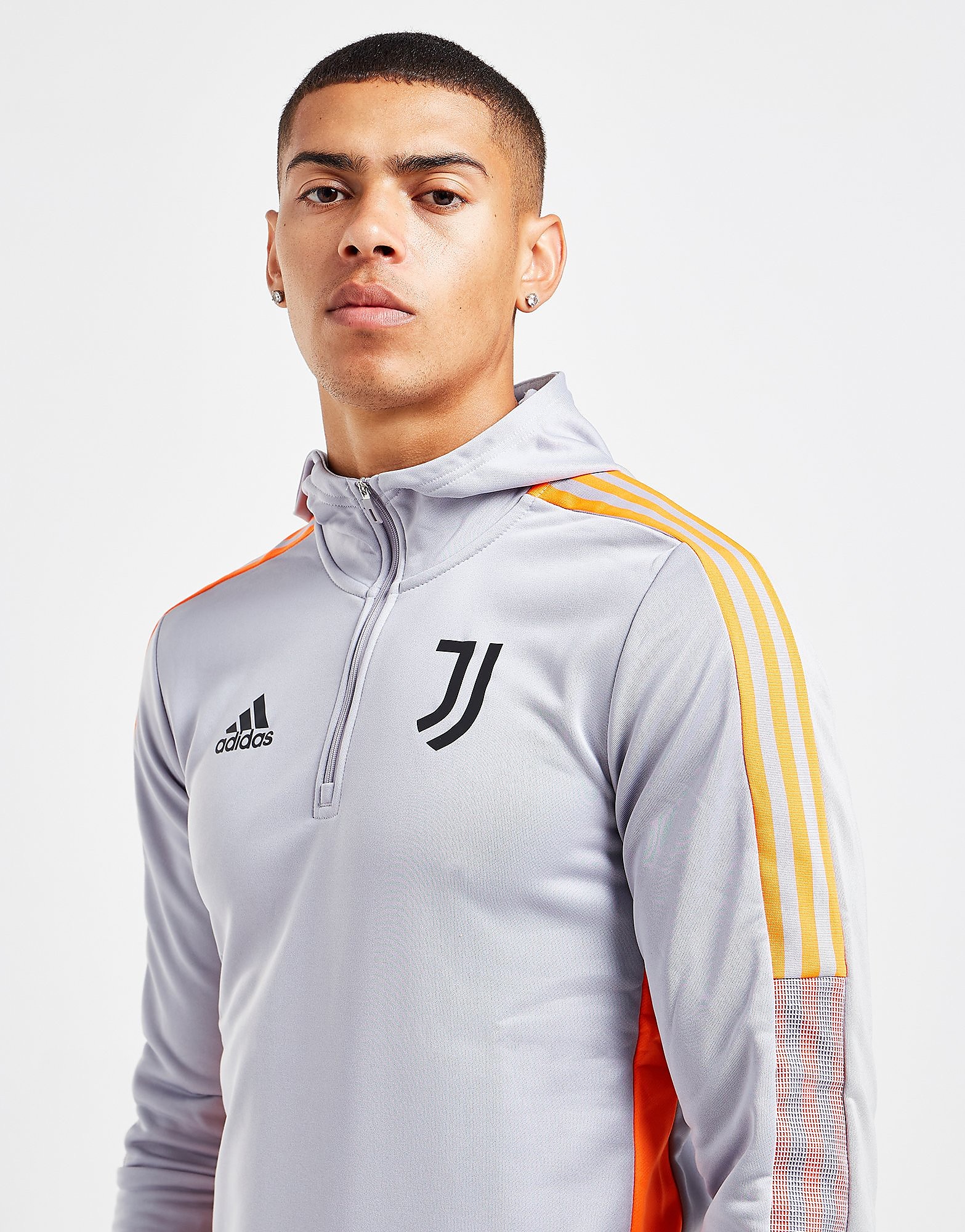 

adidas Juventus Training 1/4 Zip Hoodie Track Top - Glory Grey - Mens, Glory Grey