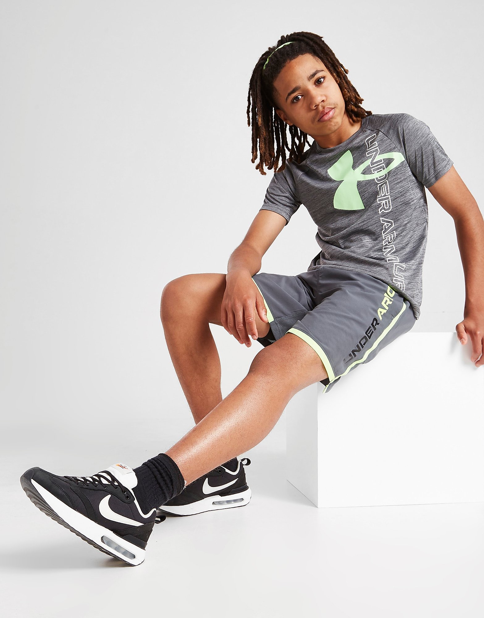 

Under Armour Stunt 3.0 Wordmark Shorts Junior - Grey - Kids, Grey