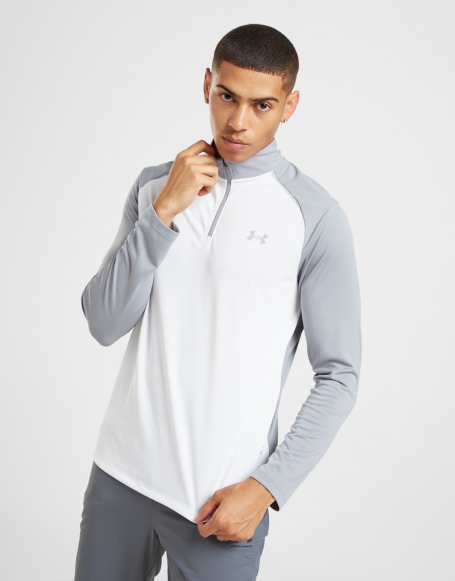 

Under Armour Tech 1/4 Zip Hybrid Top - Only at JD - White/Grey - Mens, White/Grey