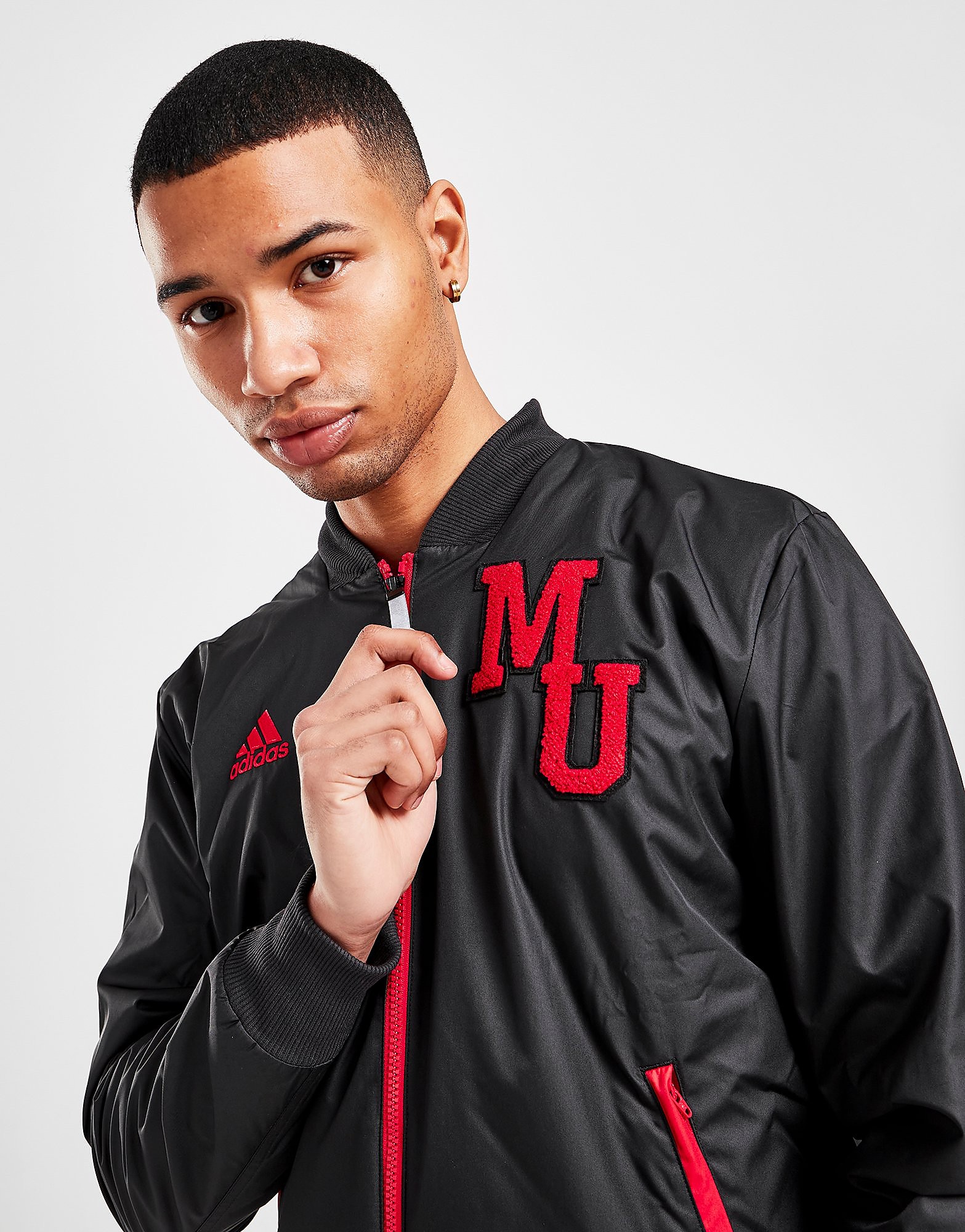 adidas Manchester United FC CNY Bomber Jacket - Black - Mens, Black