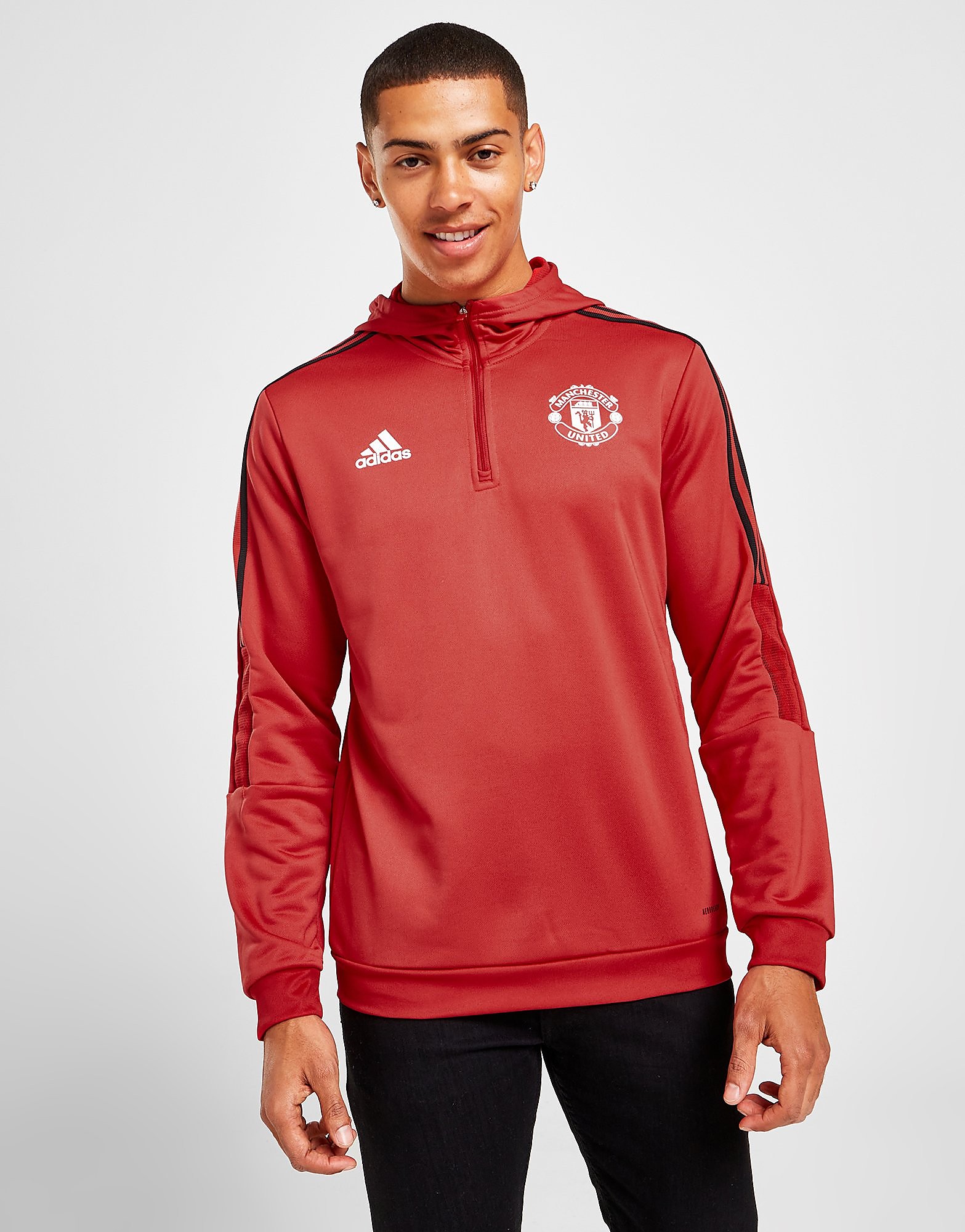 

adidas Manchester United FC Hooded Track Top - Red - Mens, Red