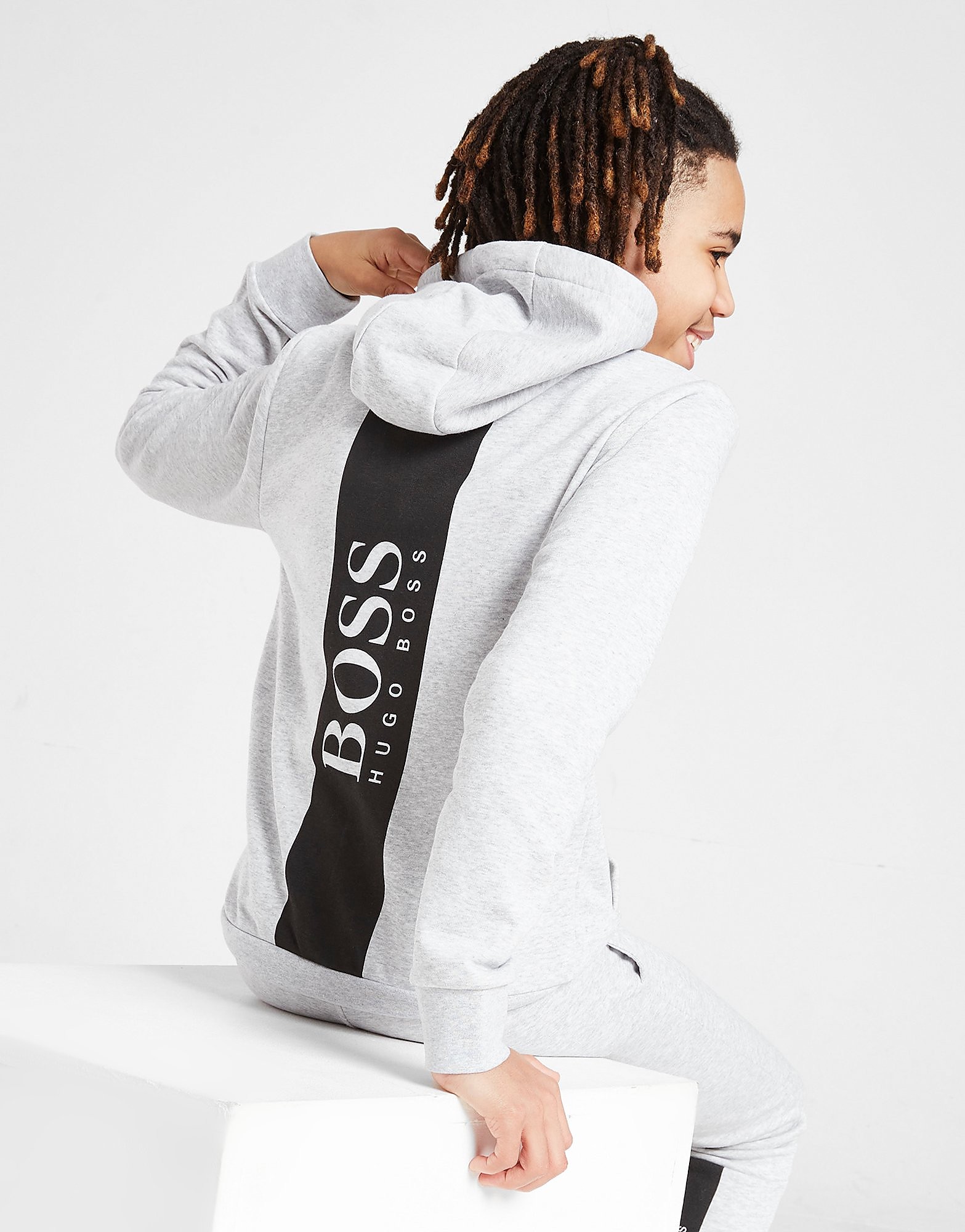 

BOSS Back Logo Full Zip Hoodie Junior - Grey - Kids, Grey