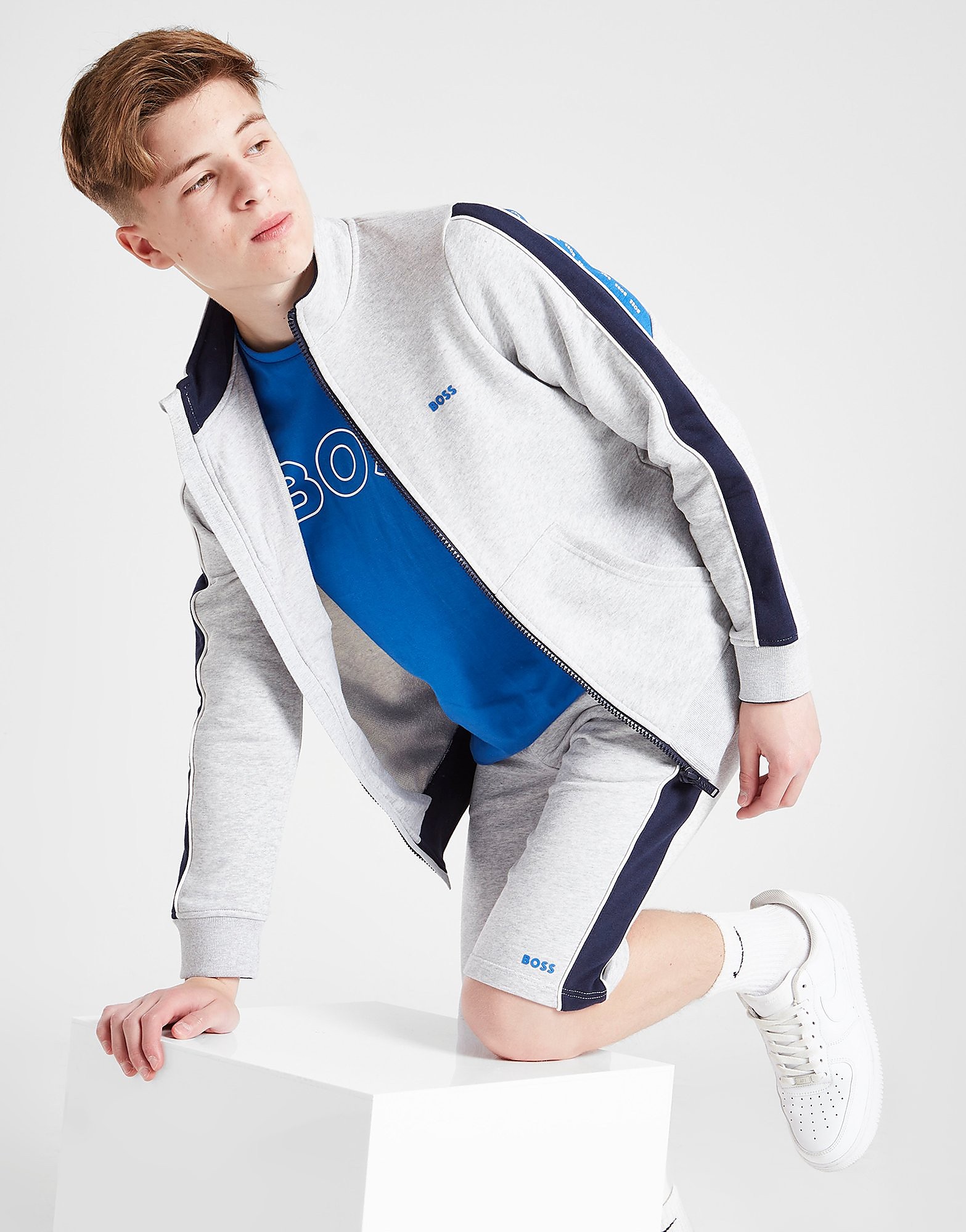 

BOSS Inset Track Top Junior - Grey - Kids, Grey