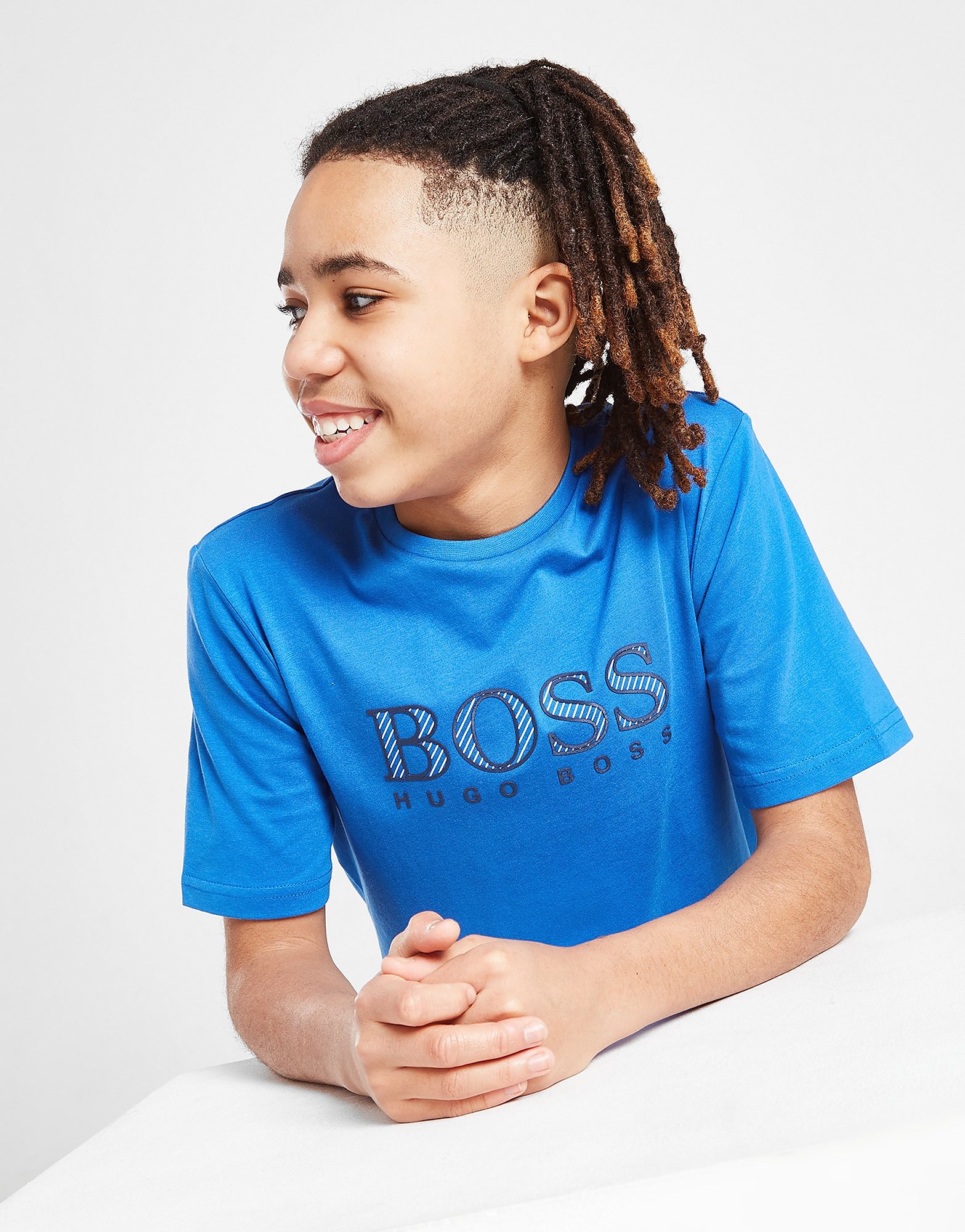 

BOSS Logo Short Sleeve T-Shirt Junior - Blue - Kids, Blue