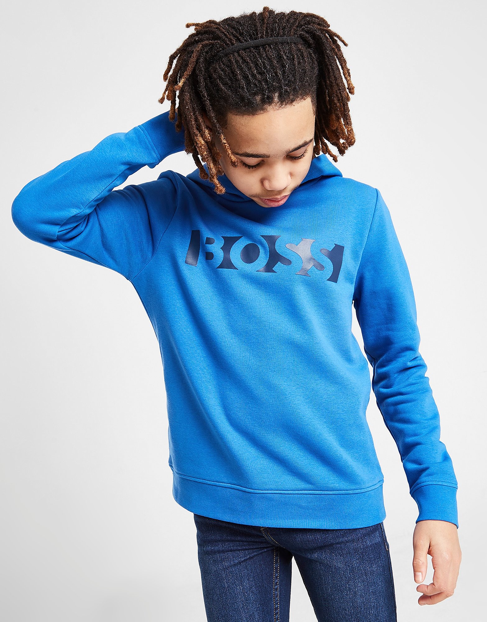 

BOSS Logo Overhead Hoodie Junior - Blue - Kids, Blue