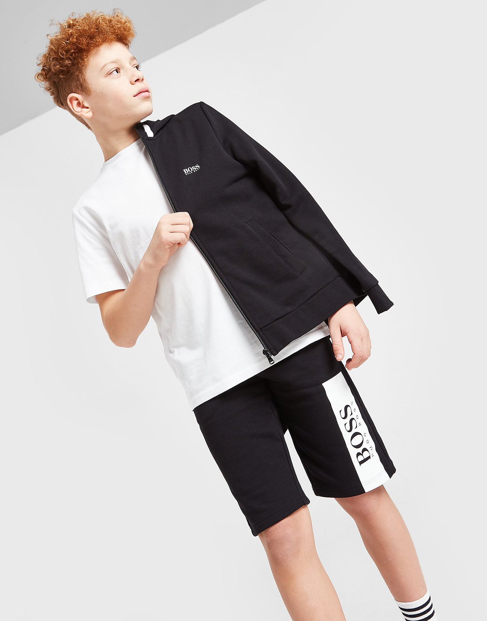 

BOSS Colour Block Logo Shorts Junior - Black - Kids, Black
