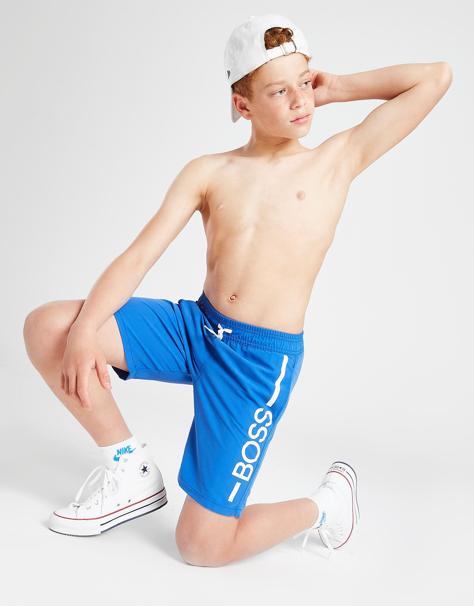 

BOSS Side Logo Swim Shorts Junior - Blue - Kids, Blue