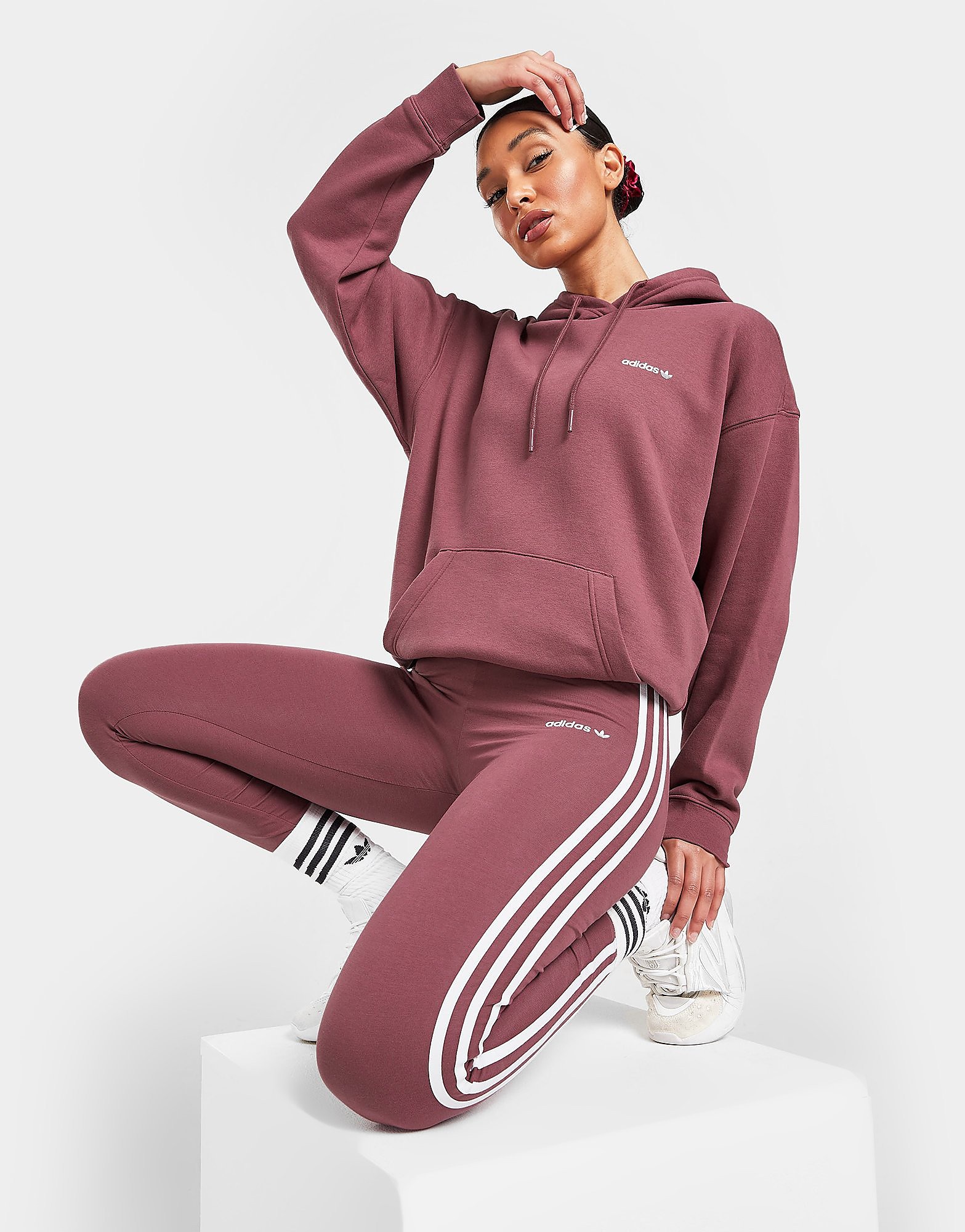 

adidas Originals Linear High Waist Leggings - Only at JD - RED - Womens, RED