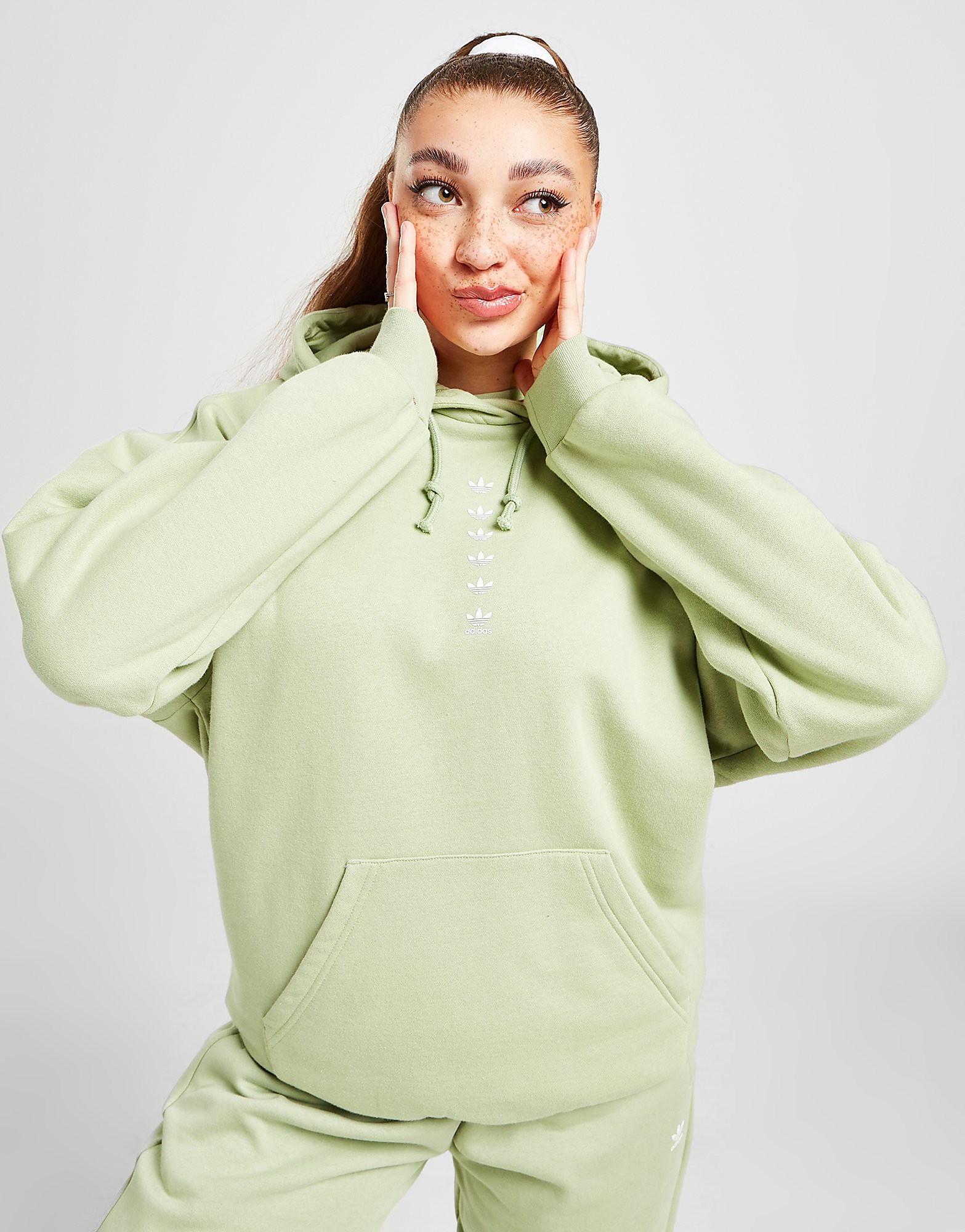 

adidas Originals Micro Trefoil Hoodie - Only at JD - Green - Womens, Green