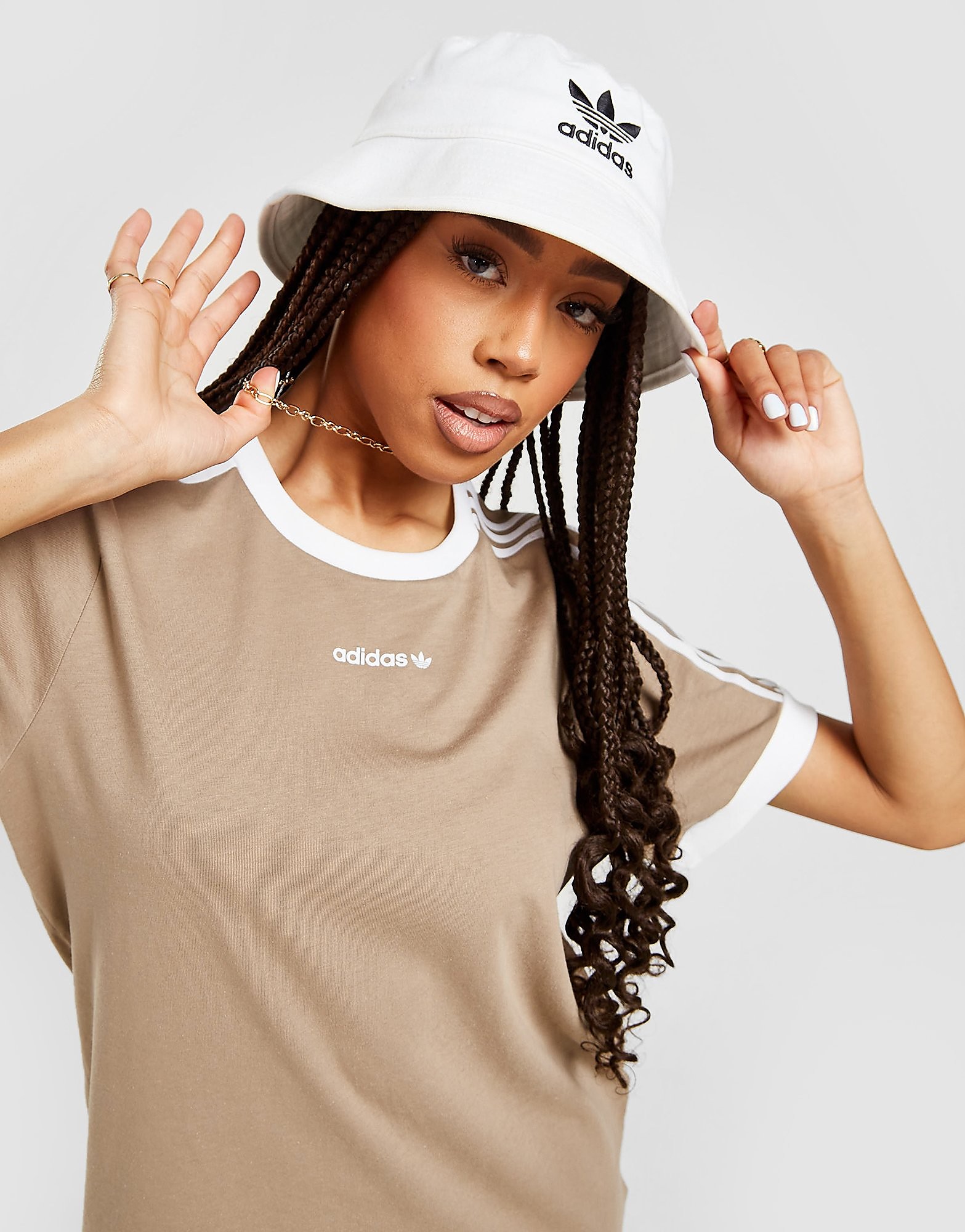 

adidas Originals Linear Logo Boyfriend T-Shirt - Only at JD - BROWN - Womens, BROWN