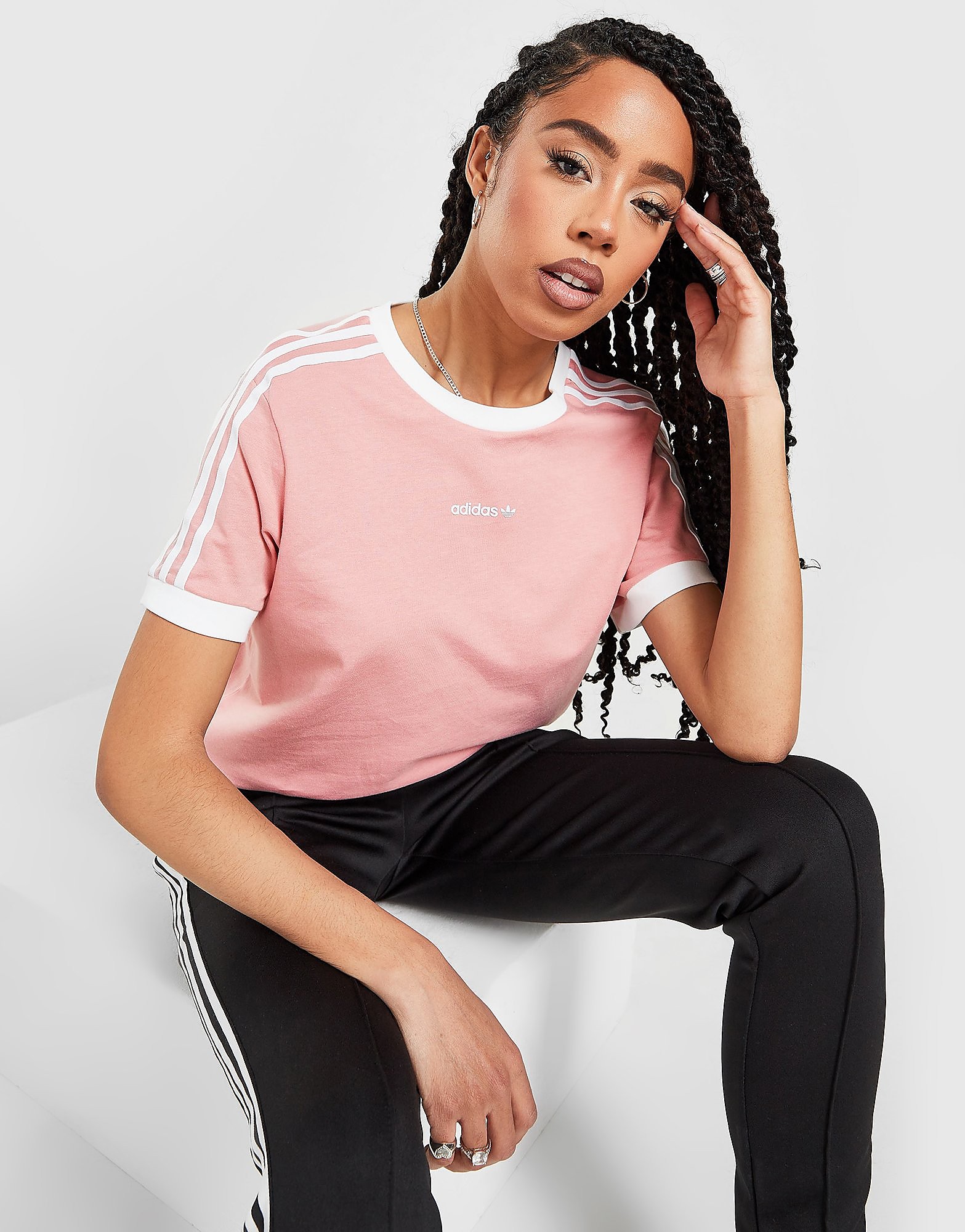 

adidas Originals Linear Logo Boyfriend T-Shirt - Only at JD - PINK - Womens, PINK