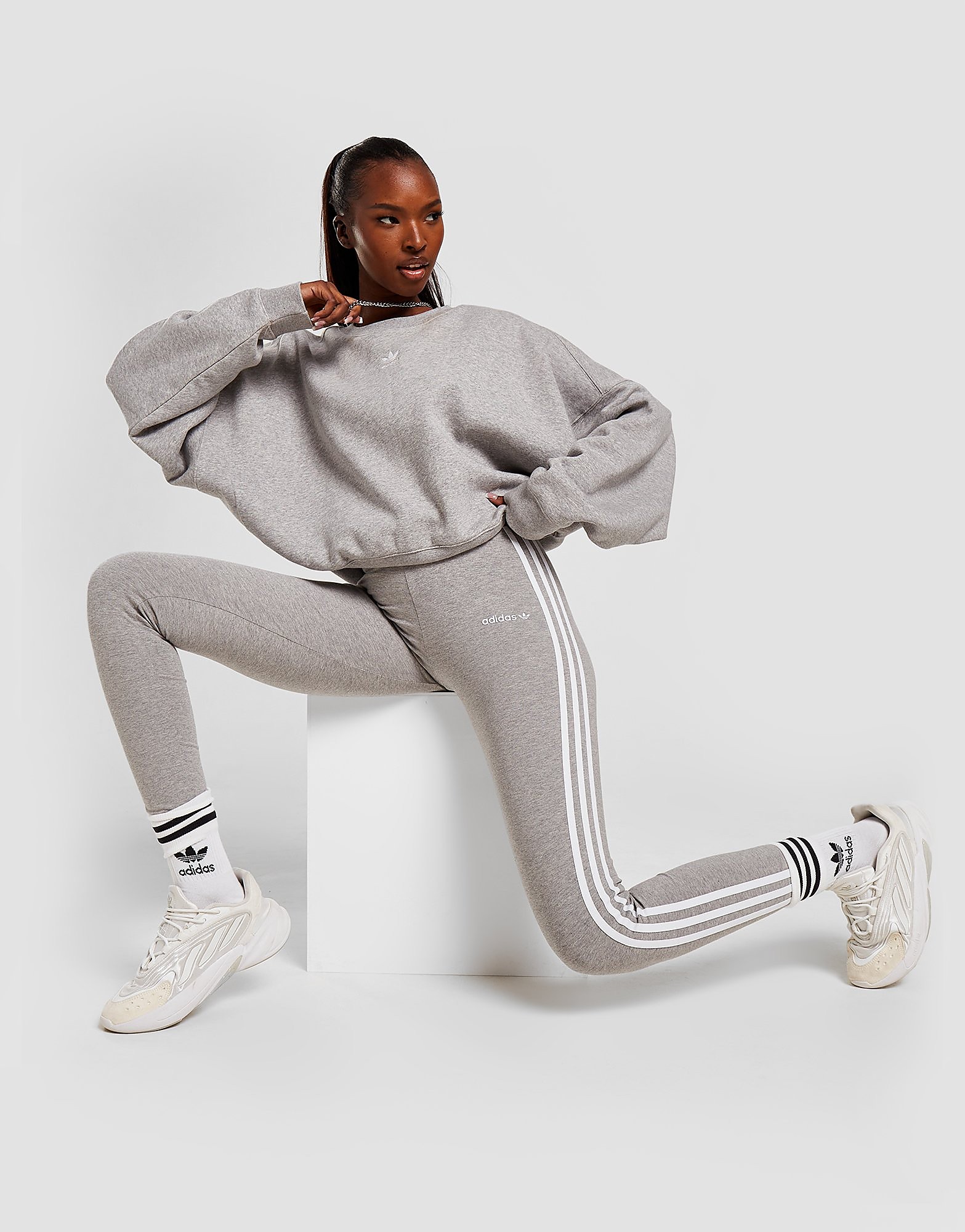 

adidas Originals Linear High Waist Leggings - Only at JD - Grey - Womens, Grey