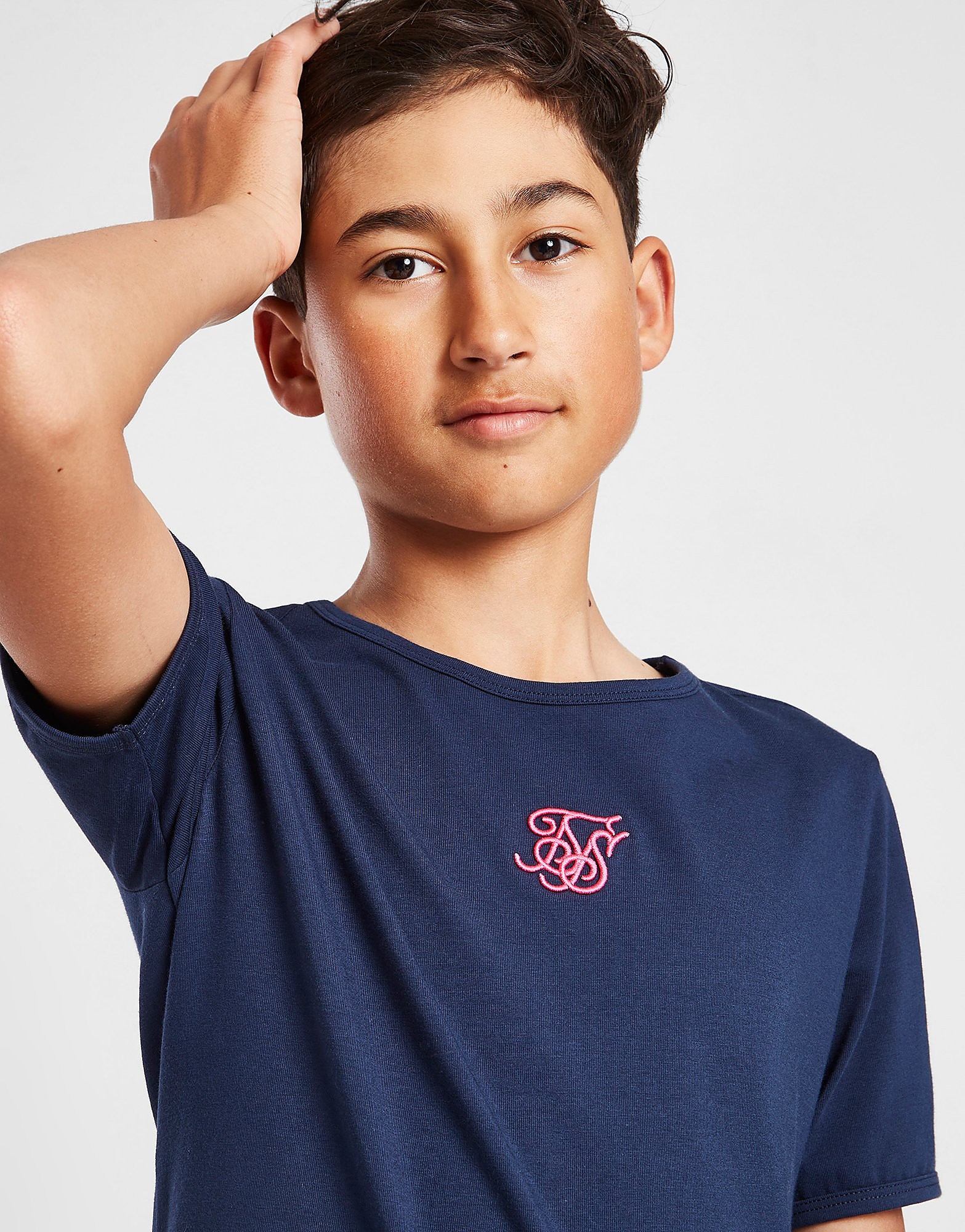 SikSilk Covert Back Print T-Shirt Junior - Navy/NVY - Kids, Navy/NVY