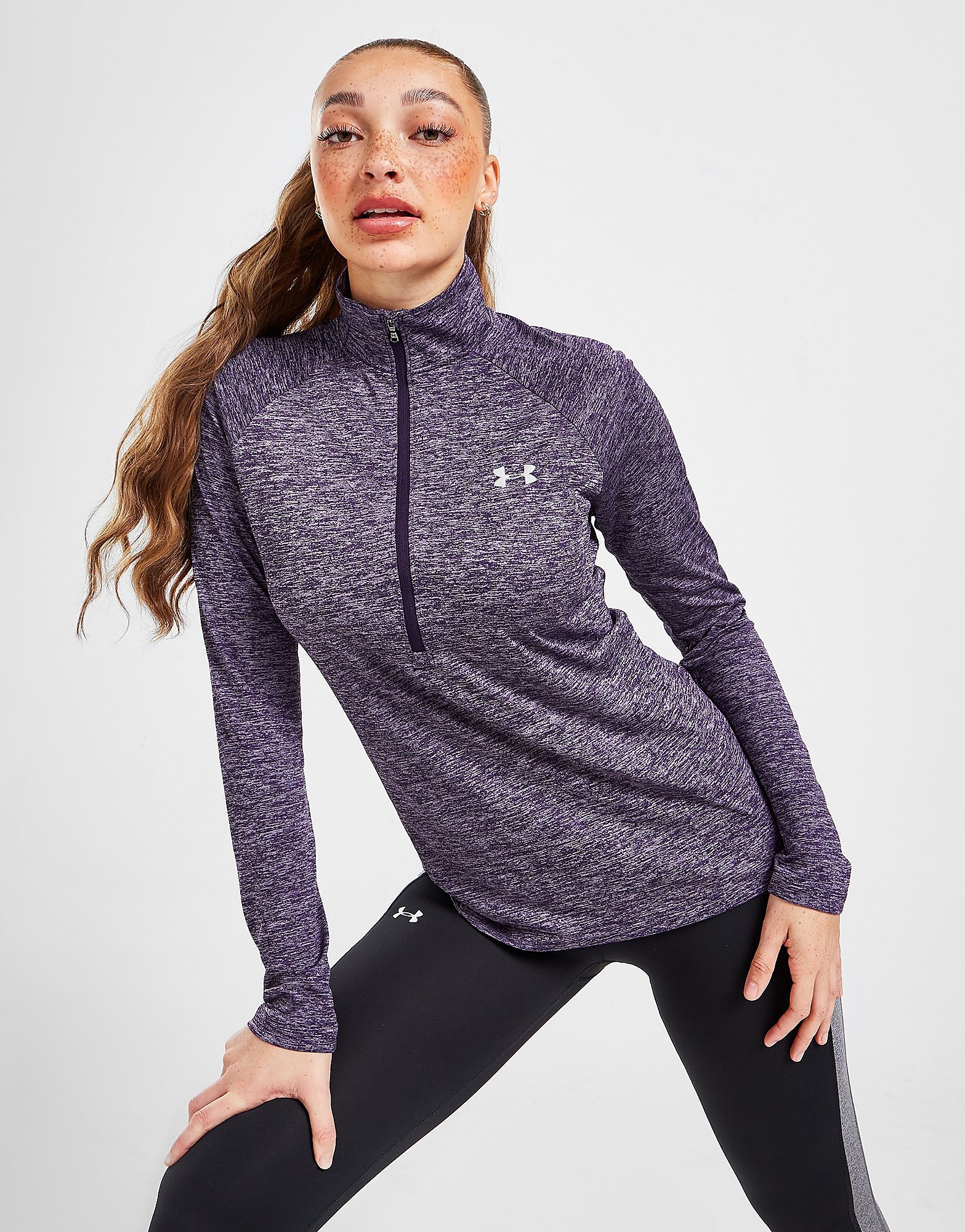 

Under Armour Tech Twist 1/4 Zip Top - Purple - Womens, Purple