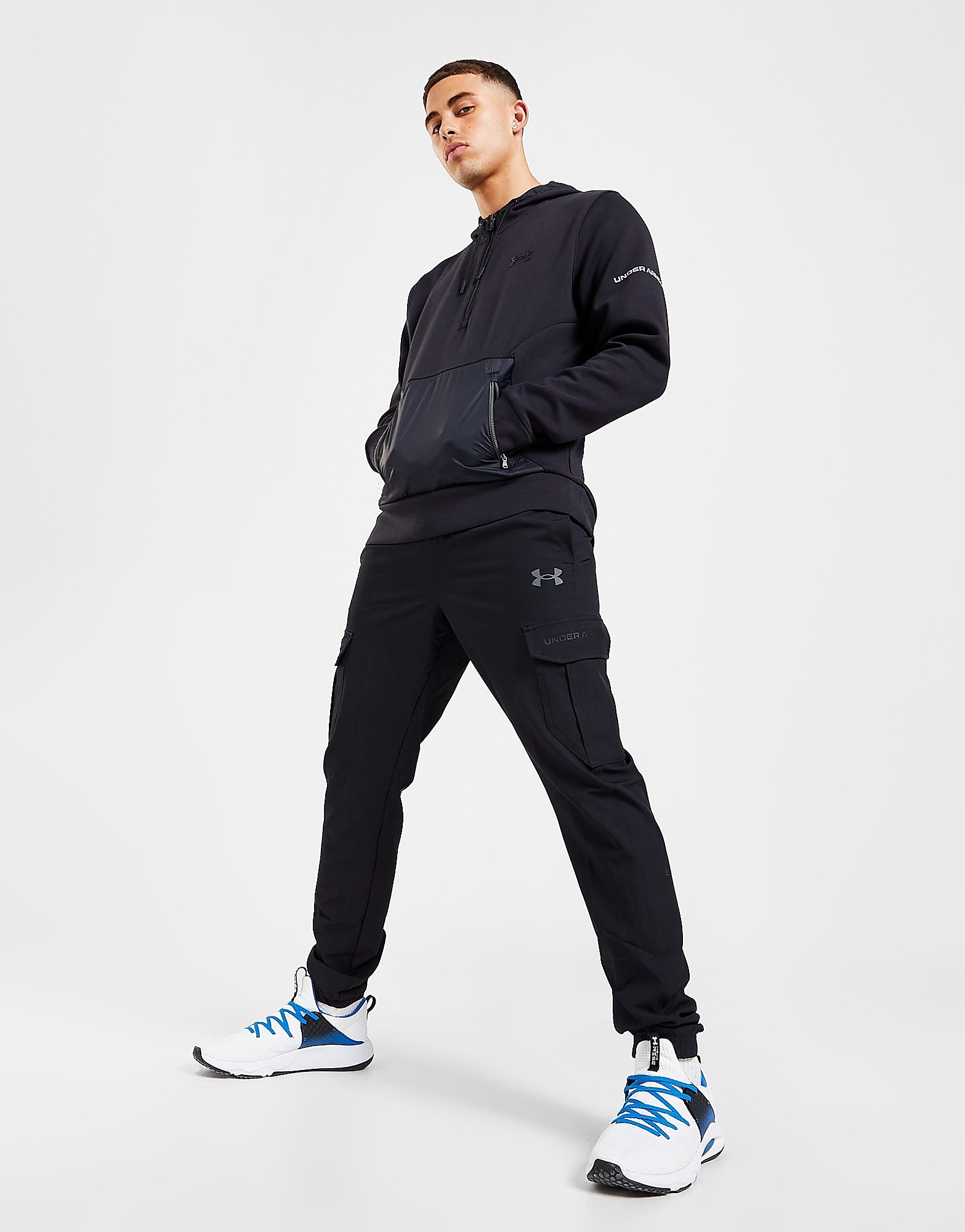 

Under Armour Woven Wordmark Cargo Track Pants - Only at JD - Black - Mens, Black