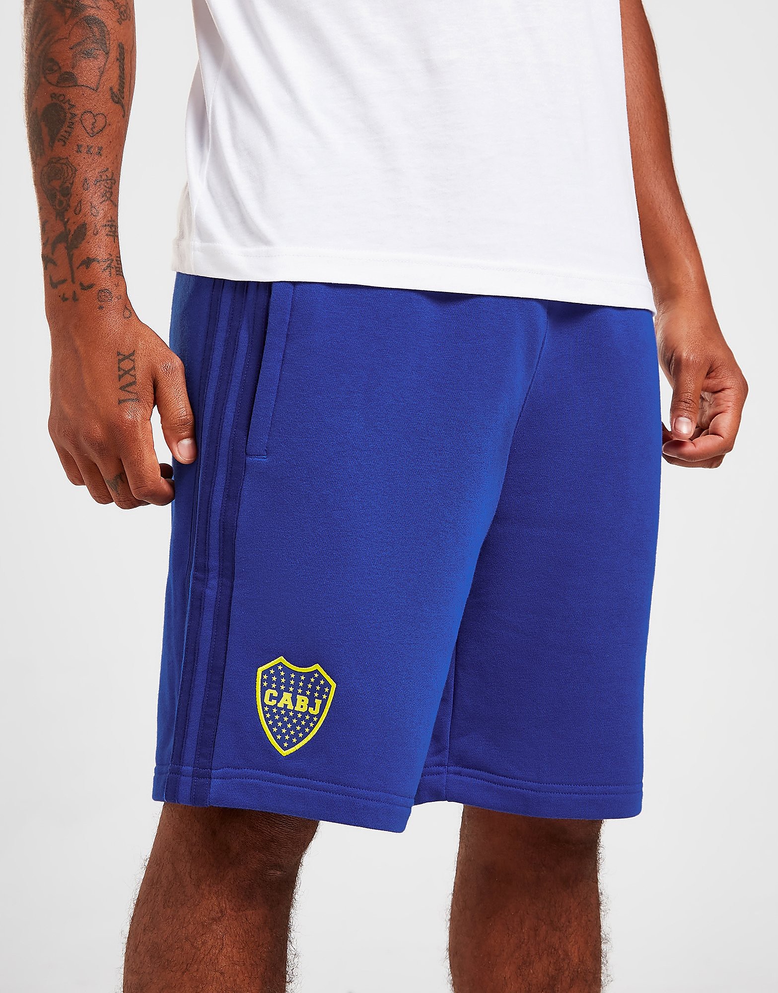 

adidas Boca Juniors 3-Stripes Sweat Shorts - Power Blue - Mens, Power Blue