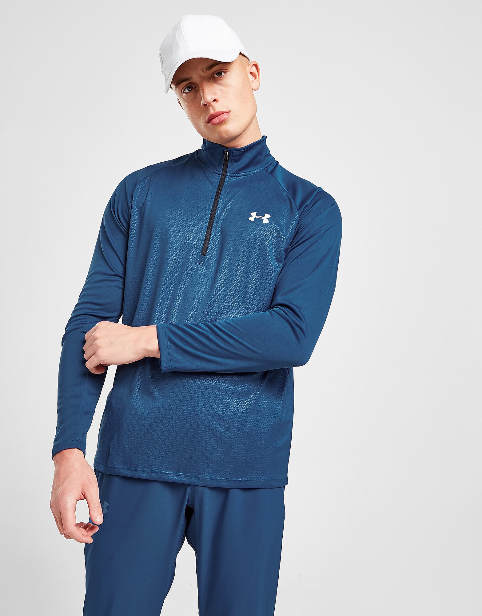 

Under Armour Tech Embossed 1/4 Zip Top - Only at JD - Blue - Mens, Blue