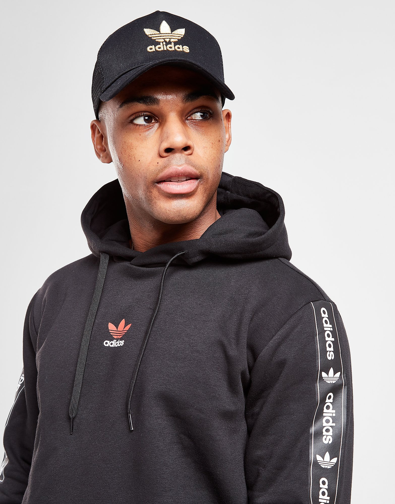 

adidas Originals Trefoil Trucker Cap - Black / Gold Metallic - Womens, Black / Gold Metallic